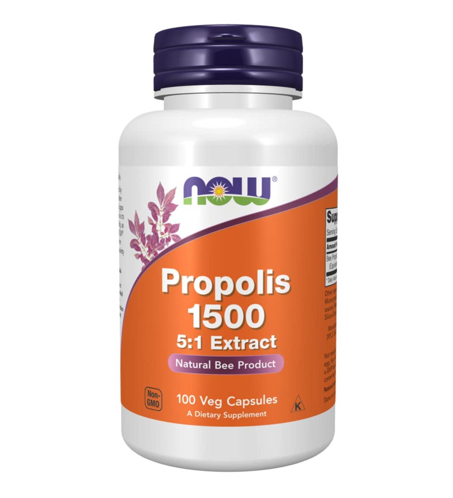 Now Foods Propolis 1500 (Extract 5:1) Bee Propolis 100 Capsules Lab Tested Soy Free Gluten Free Non-GMO - Buy Online on GoSupps.com