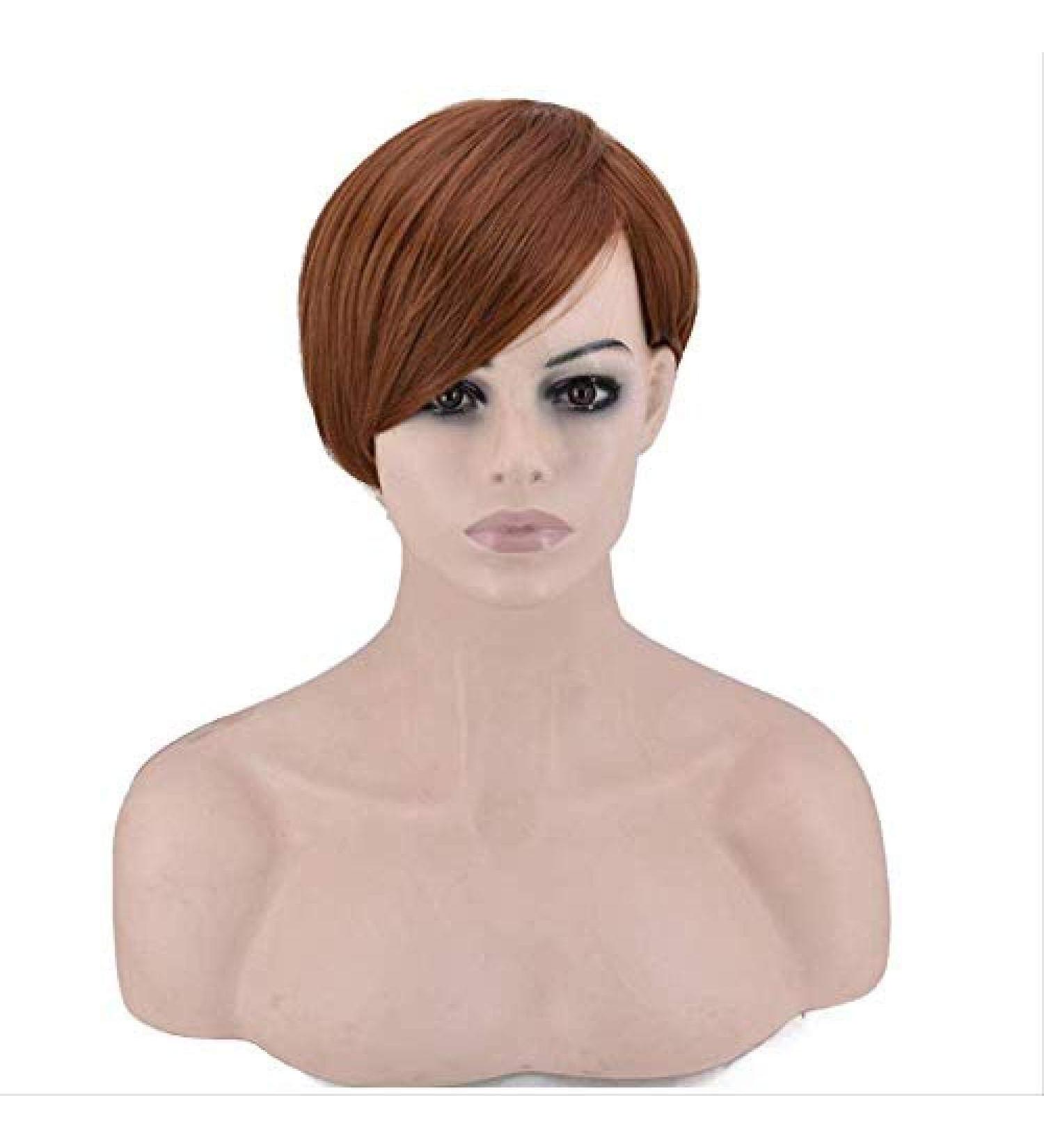 BGHJUE Wig Female Short Hair Short Straight Hair Girl Bobo Head Wigs