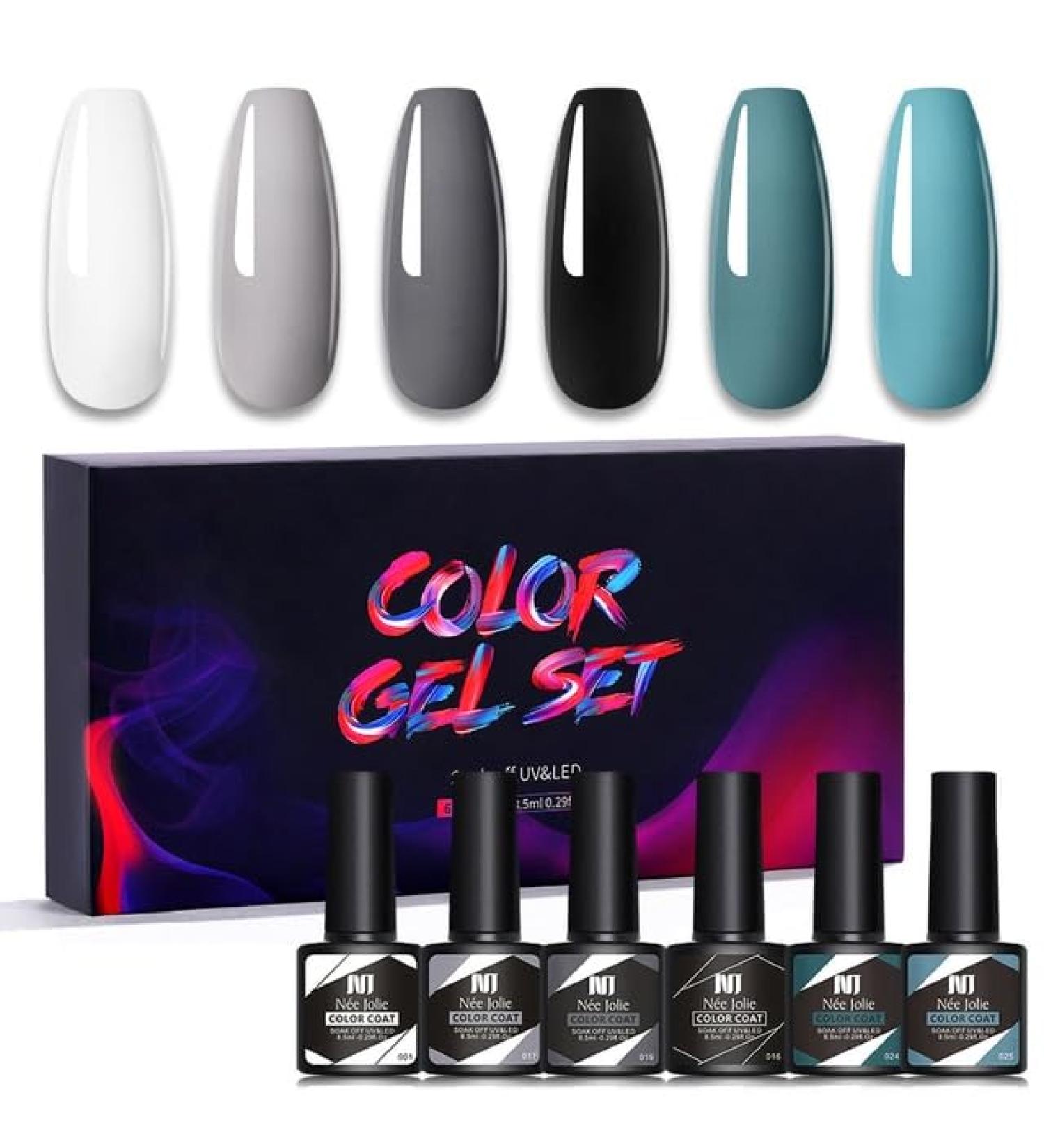 Nail Polish Gel 6Pcs/Set x8.5ml Soak Off Gel UV LED Semi Permanent Varnish for Nail Art 100Colors for Base Top Coat Gifts - (Color: STE16) - Buy Online on GoSupps.com