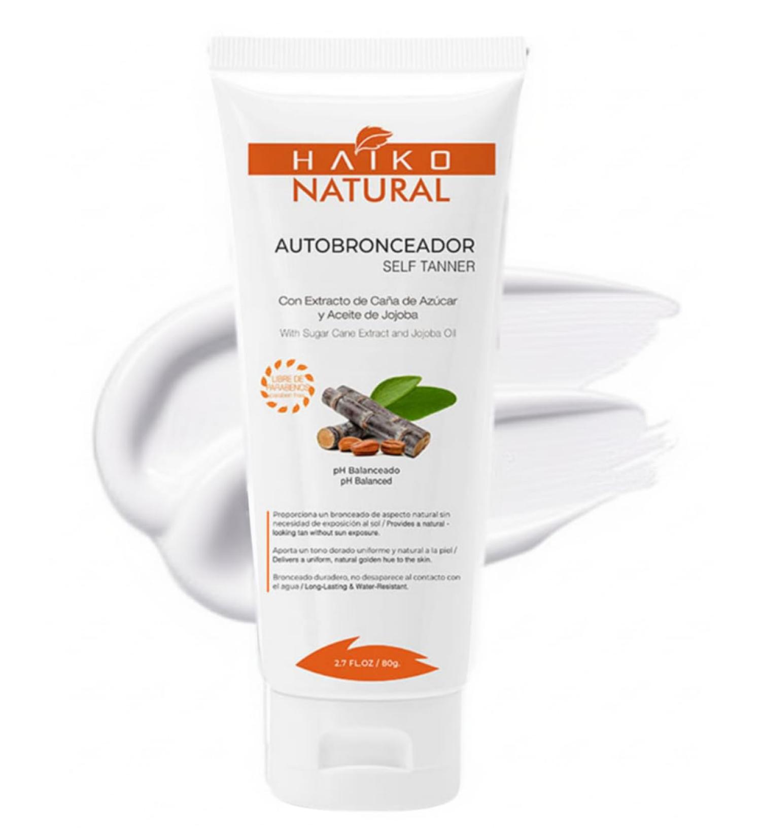 HAIKO NATURAL Natural Self Tanner with Sugar Cane Extract & Jojoba Oil. Buildable Even Glow Without Sun. Deeply Hydrating & pH Balanced. Fast-Drying Streak-Free - 2.7 fl oz / 80g - Buy Online on GoSupps.com