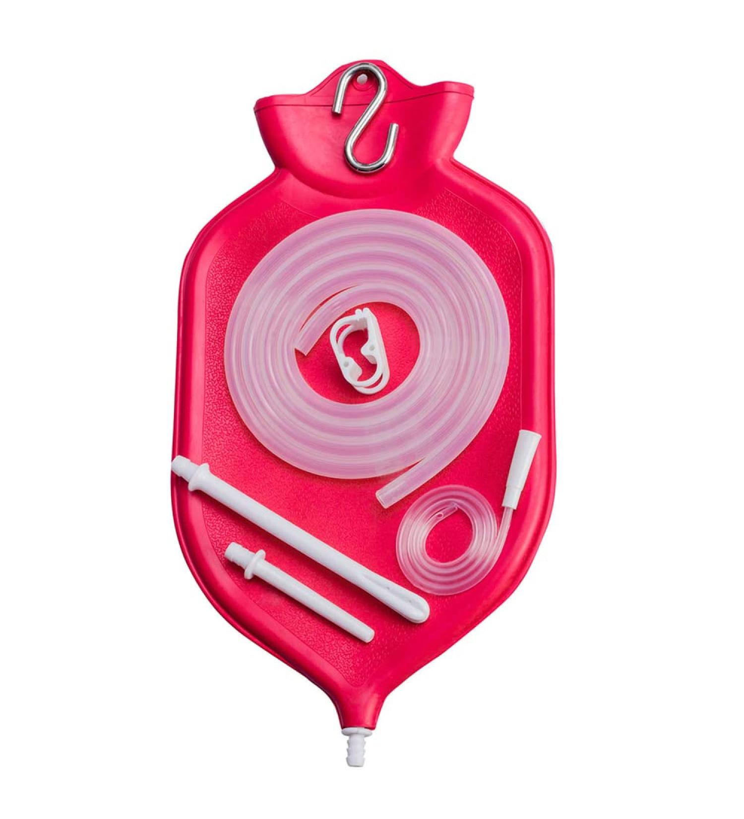 HealthAndYoga NaturoFlo Enema Bag Kit - 2 Quart Open Fountain Top | Silicone Tubing Sterile Enema Sheet Privacy Storage Bag - Complete 6 Piece Set for Health & Wellness - Buy Online on GoSupps.com