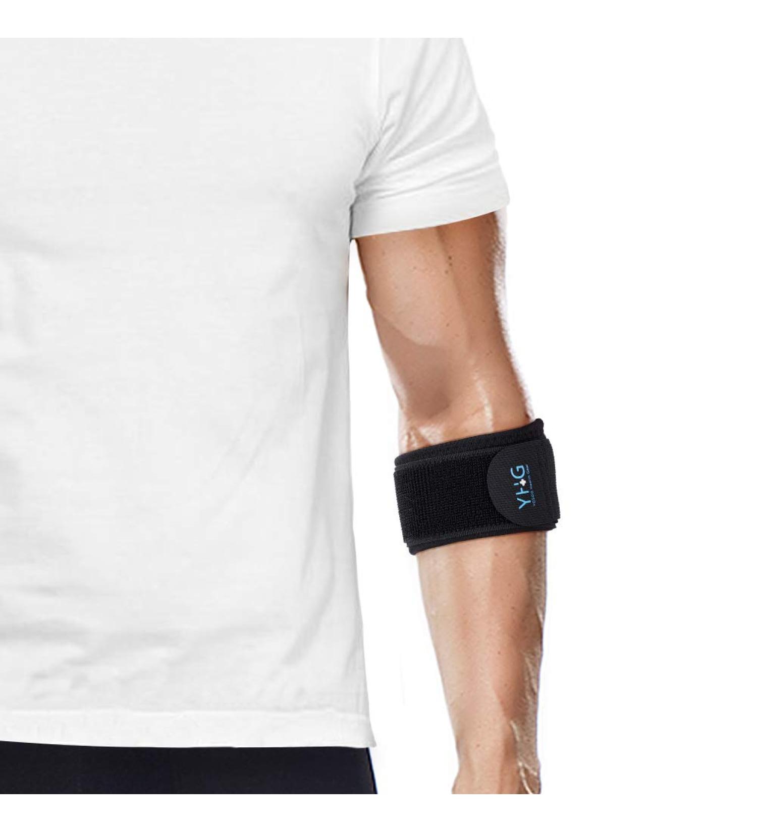 Tennis Elbow Brace with Compression Pad - Support Strap for Tendonitis, Golfers Elbow - Men and Women - Buy Online on GoSupps.com