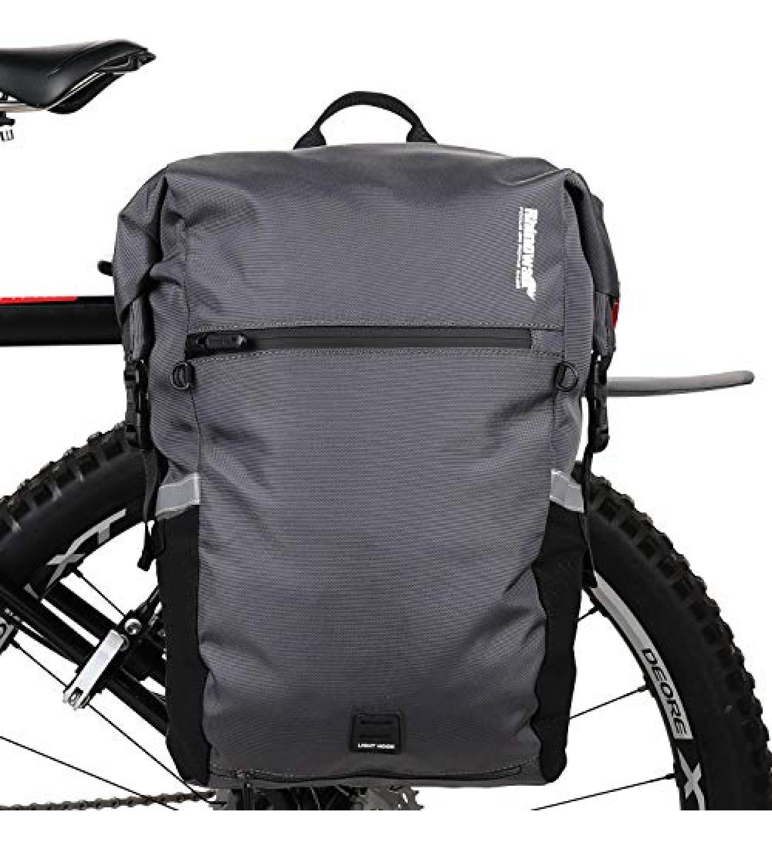 Rhinowalk Waterproof Bike Pannier Backpack - Gray | Convertible 2-in-1 Saddle Bag & Shoulder Bag | Professional Cycling Accessories - Buy Online on GoSupps.com