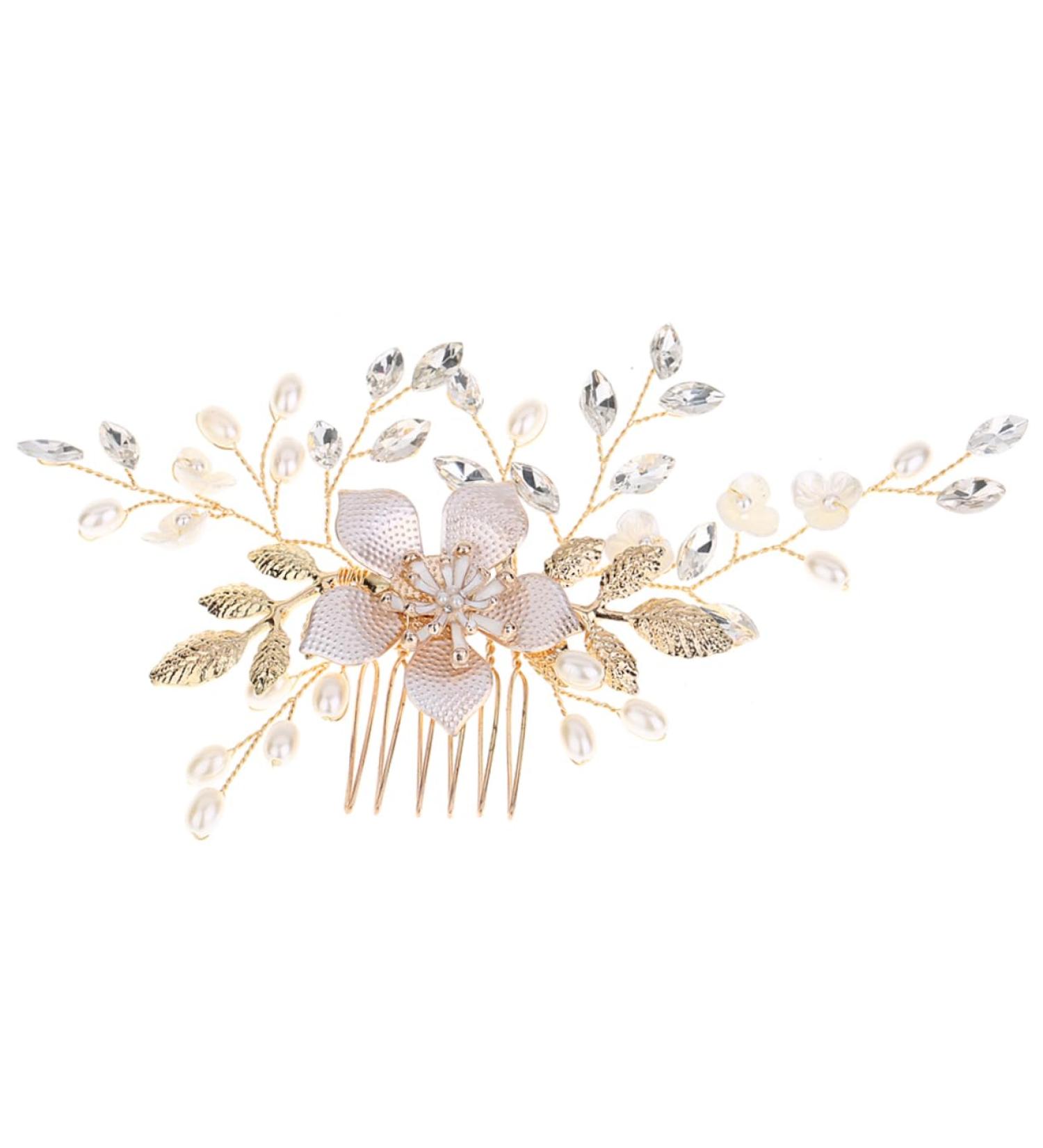Angoily 1 Pc Rhinestone Hair Clip Pearl Hair Pin Wedding Headpiece Hair Comb Wedding Hair Clip Bridal Headpiece Comb for Bridal Crystal Headpiece Rhinestones Accessories Bride - Buy Online on GoSupps.com
