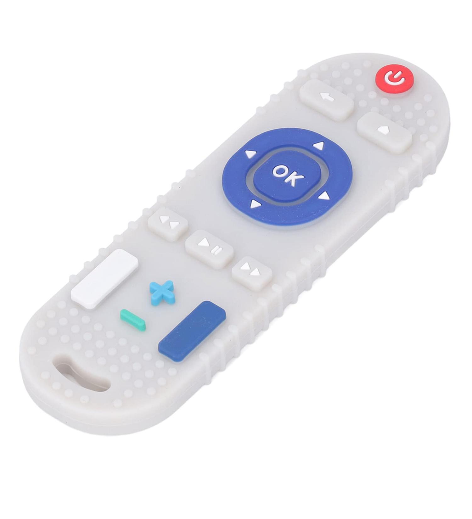 TV Remote Control Teething Toy Silicone Teething Toy TV Remote Shaped High Simulation Multi Buttons Textured Baby Teether (Beige) - Buy Online on GoSupps.com