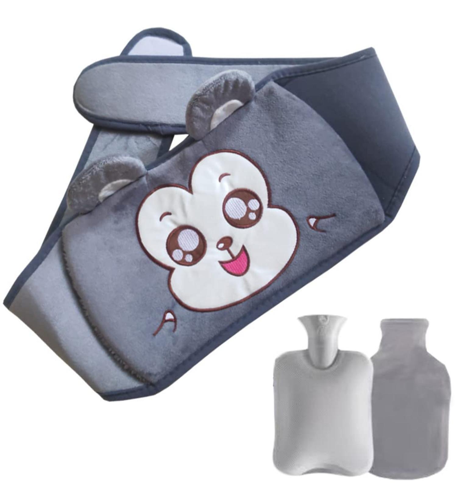 Molly Fox 3 Set Heat Bottle with Cover | BPA-Free Waist Back Warmer | 1L Gray Monkey for Kids & Seniors | Perfect Winter Gift - Buy Online on GoSupps.com