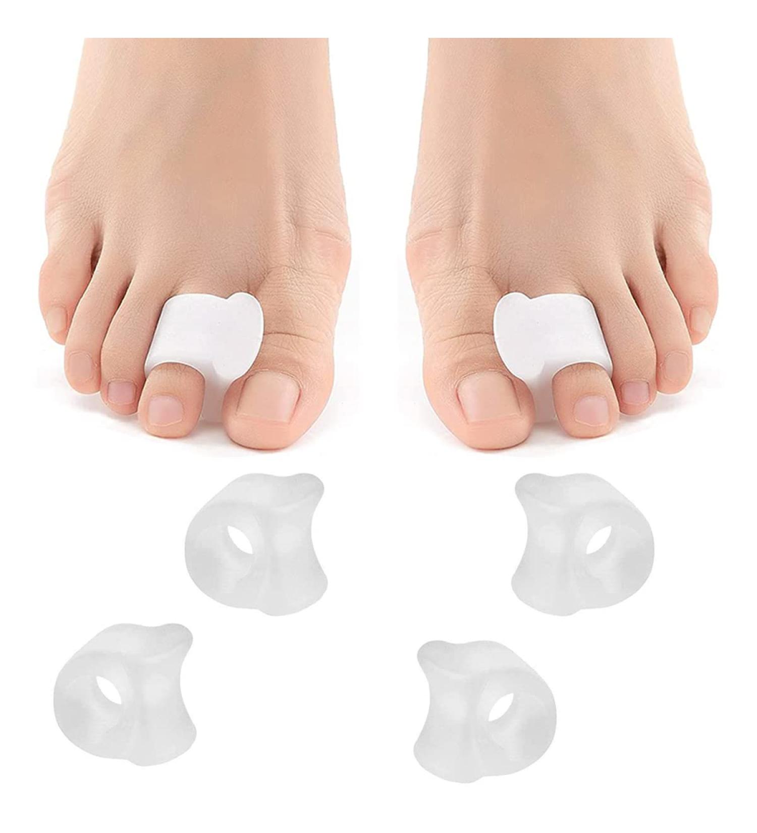 Bunion Pads Toe Separators Corrector for Bunions Pain Relief - 4PCS White | Toe Alignment Spacer Shield for Calluses Corns in Women and Men - Buy Online on GoSupps.com