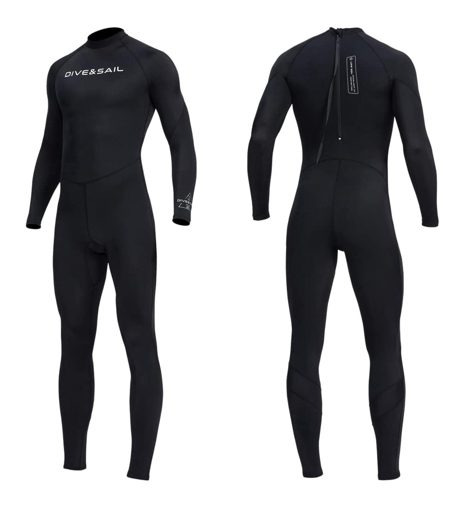 Dive Skin Full Body Swimsuit Rash Guard Wetsuit 3X-Large - Black | UV Protection, Quick Dry, Long Sleeve for Men & Women - Buy Online on GoSupps.com