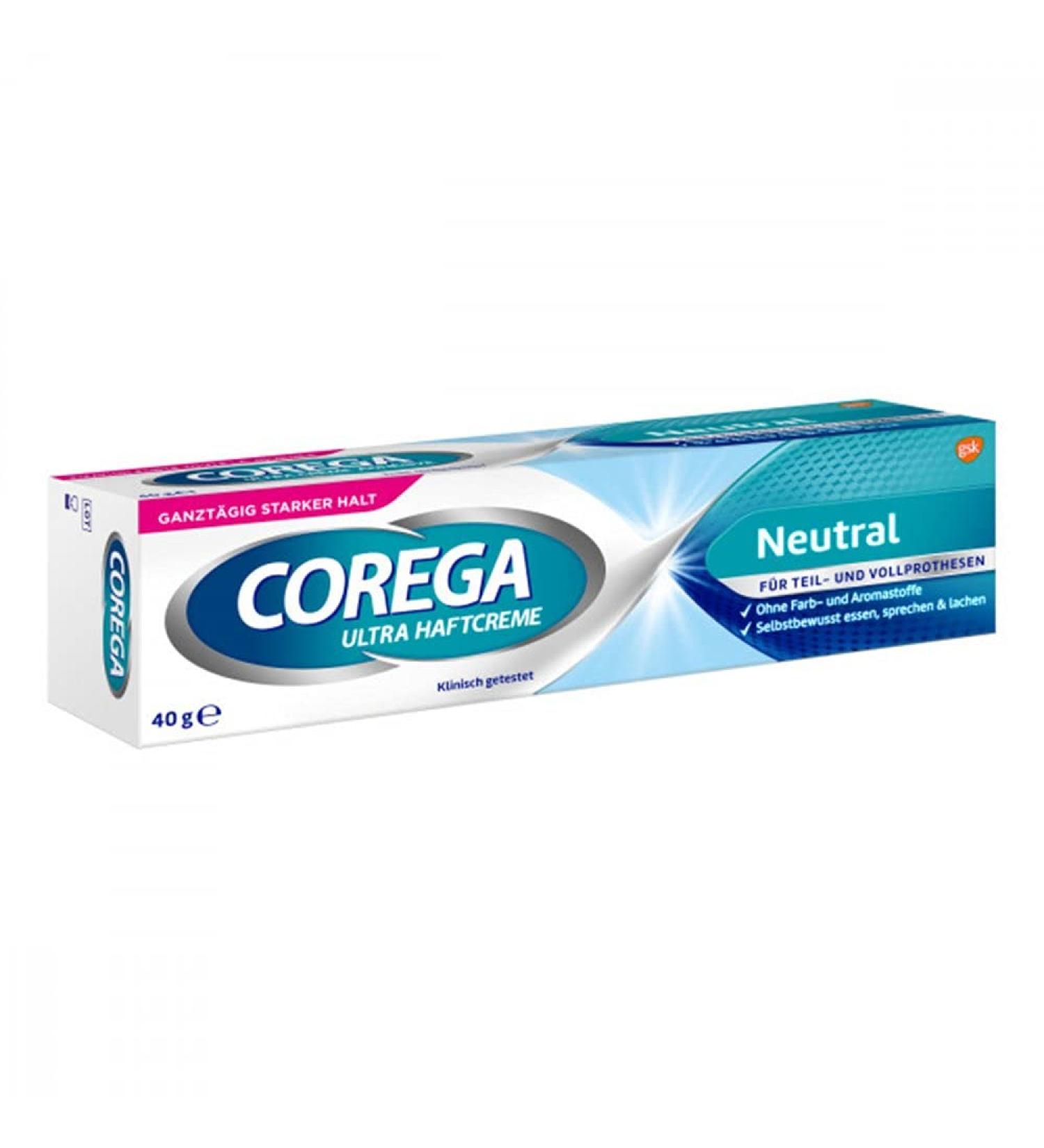 COREGA Ultra Adhesive Cream - Tasteless 40g | Strong Hold for Dentures - International Shipping Available - Buy Online on GoSupps.com