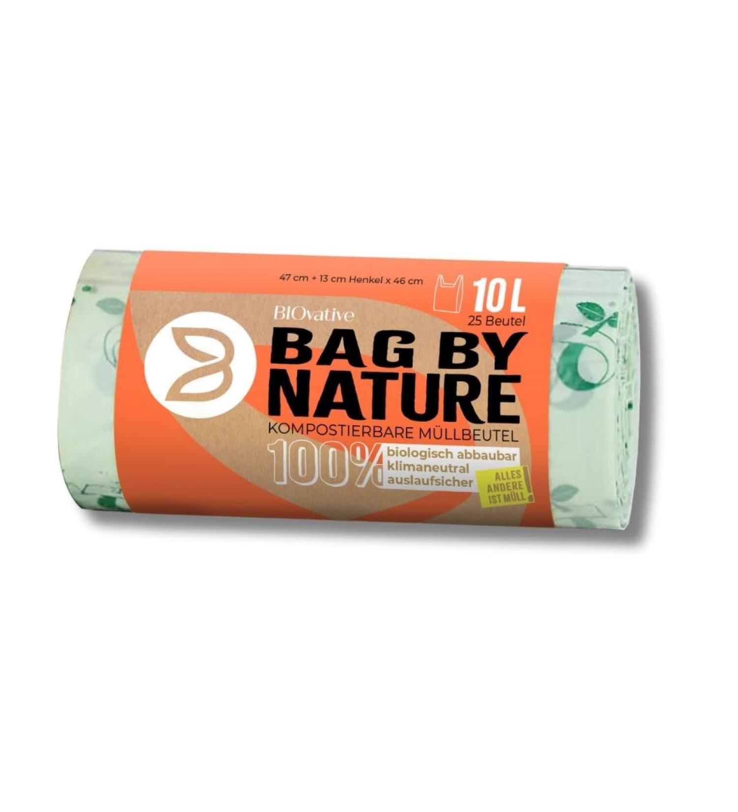 10L Organic Waste Bags with Handle | 100 Compostable & Biodegradable Garbage Bags Made in Germany - Tear-Resistant & Climate-Neutral - Available in 10L 20L 30L (Pack of 100) - Buy Online on GoSupps.com