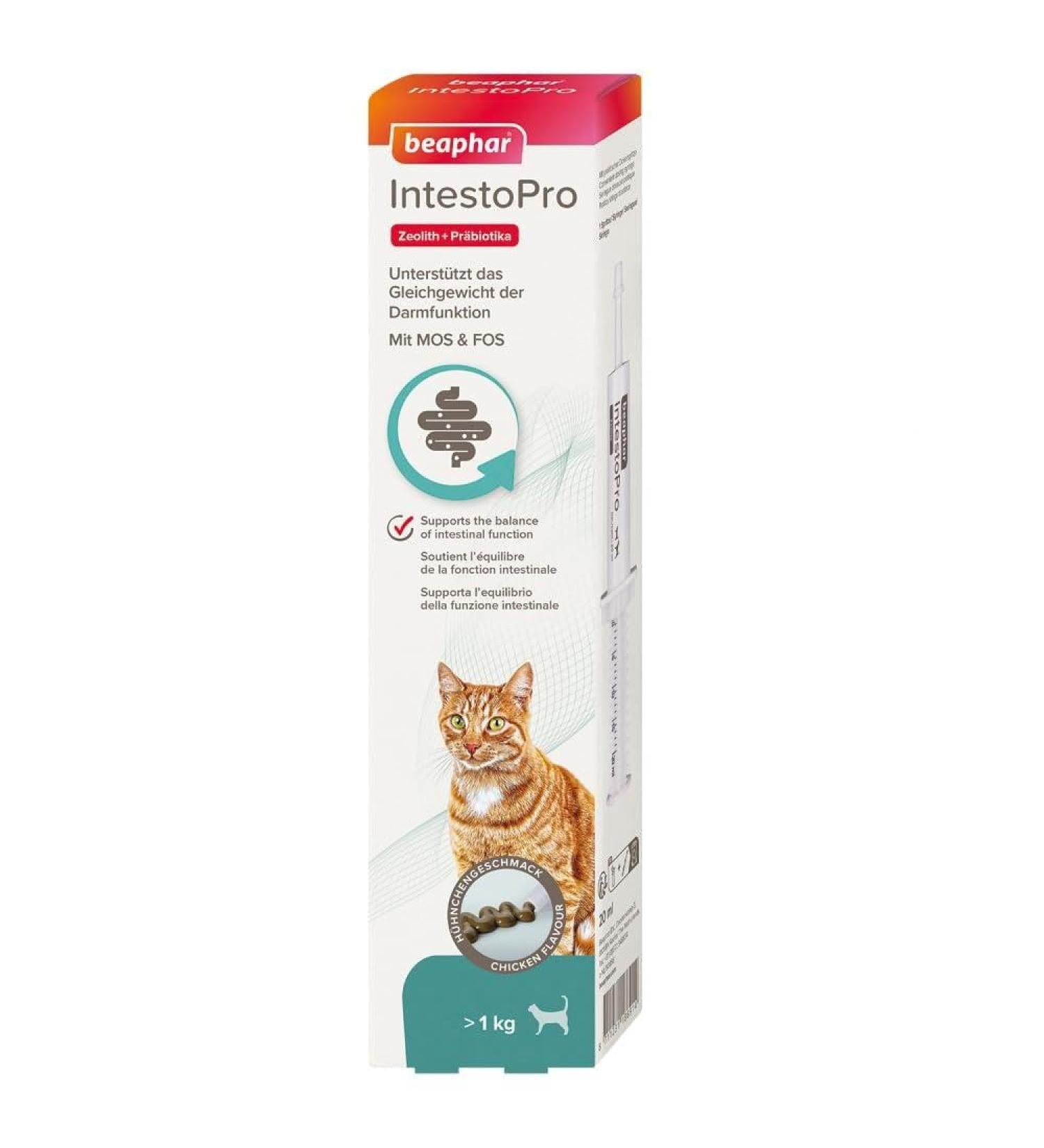 BEAPHAR - IntestoPro Paste for Cats - with zeolite - with MOS & FOS - Promotes balanced intestinal function - 20 ML - Buy Online on GoSupps.com