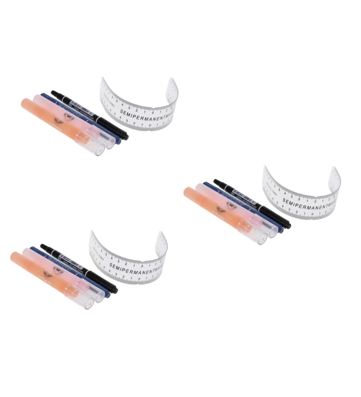 Beavorty Eyebrow Pencil 3pcs Marker Permanent Eyebrow Oil Microblading Wmtz_ for Kit Makeup Ladies Ruler Eraser Pen Eyebow Kit - Buy Online on GoSupps.com
