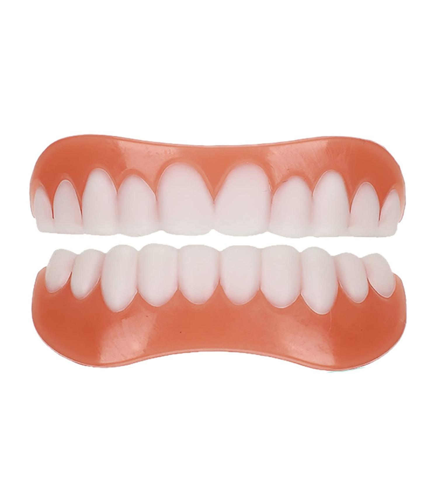 LIQIU Elastic Teeth - Upper & Lower Dentures - Natural Color for Comfortable Fit, Protects & Restores Confident Smile - Buy Online on GoSupps.com