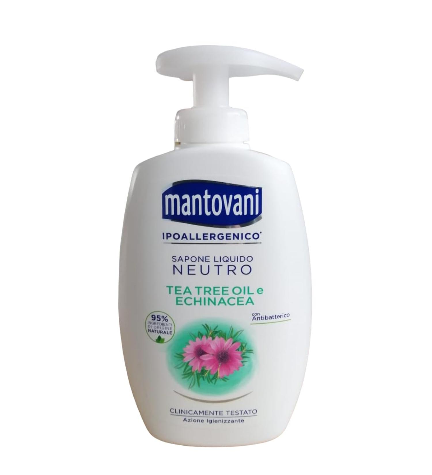 Mantovani Neutral Liquid Soap with Tea Tree Oil and Echinacea 300 ml (10.1 Fl Oz) 1 unit - Made in Italy