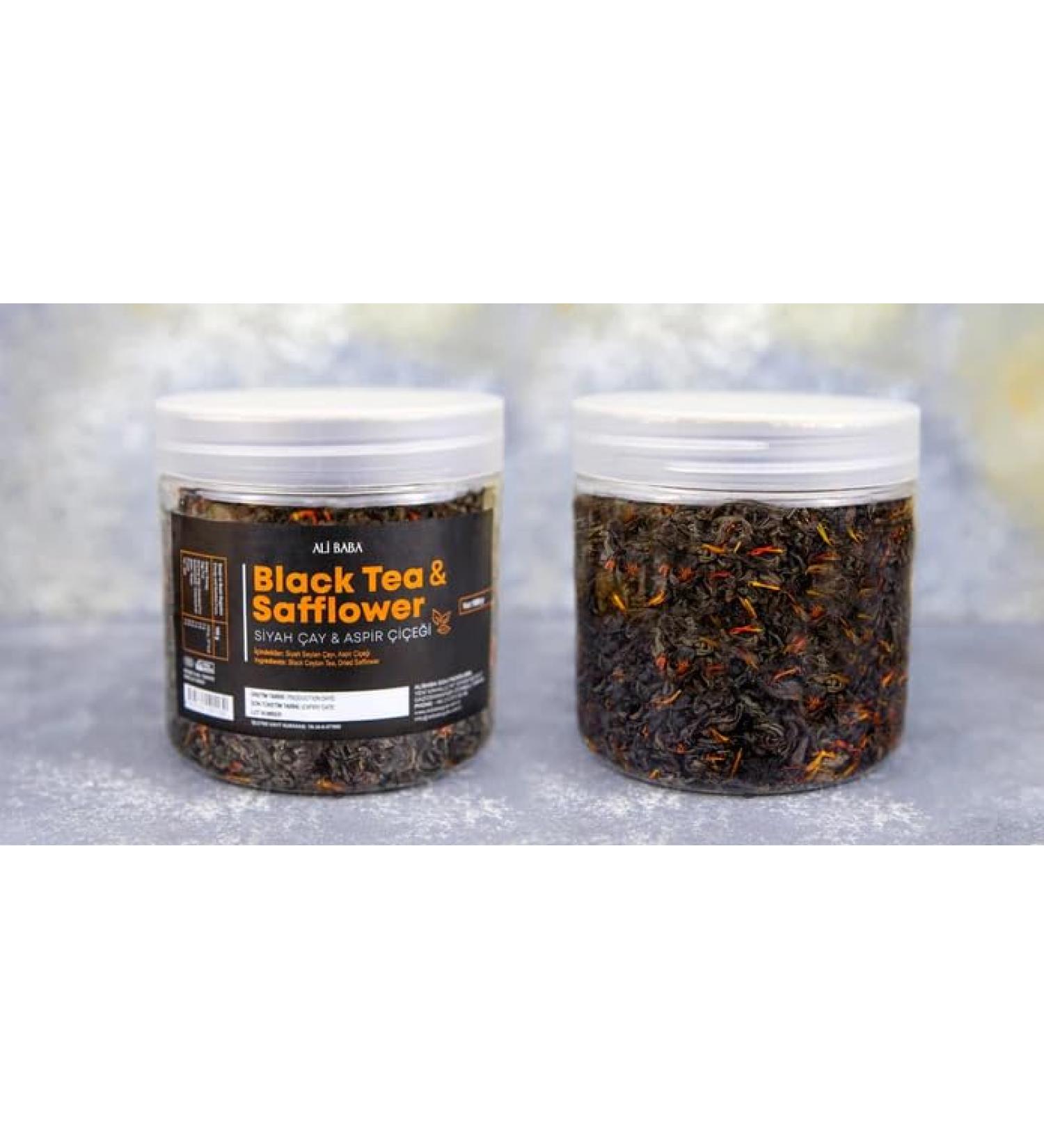Ali Baba Black Tea & Safflower | Unveiling the Beneficial Fusion of Traditional Safflower and Black Tea | Harness the Ancient Healing Wisdom of Far East | 100g