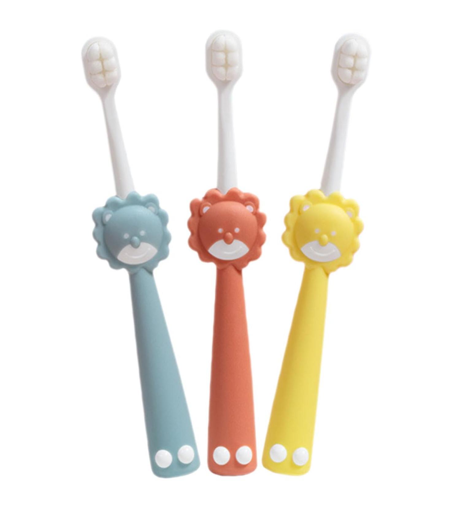 Plafope 3-Piece Children's Toothbrush Set | Travel Soft Grip Deep Cleaning for Toddlers | Extra Soft for Sensitive Gums - Buy Online on GoSupps.com