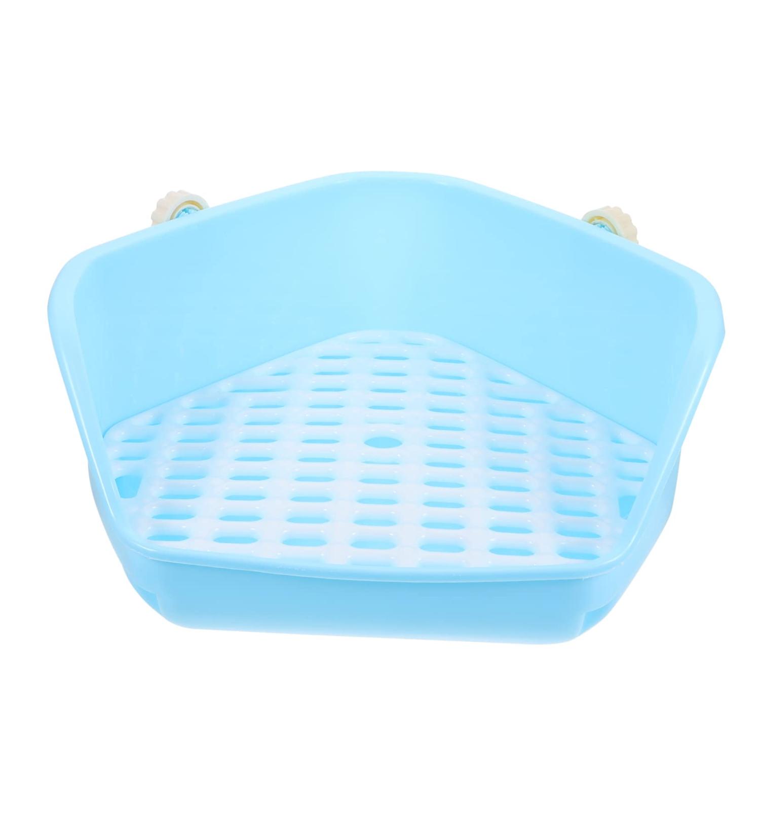 BESPORTBLE Box Rabbit Toilet Bunny Litter Pan Rabbit Bed Rabbit Corner Toilet Bunny Toilet Hamster Plastic Blue 33X29.5X14CM Blue - Buy Online on GoSupps.com