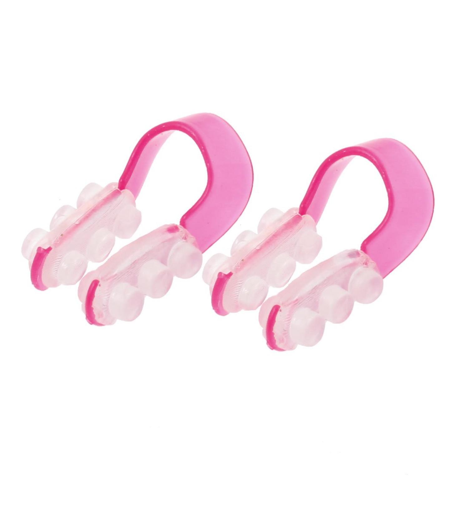 Ruilogod Fuchsia U Shape Plastic End Lifting Shaping Nasal Clip 2 Pcs