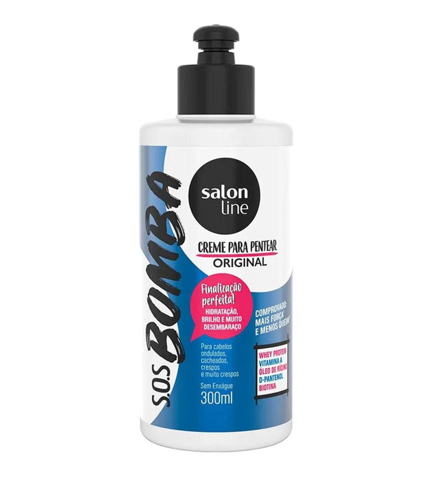Linha Tratamento (SOS Bomba de Vitaminas) Salon Line - Creme Para Pentear Explosao De Forca 300 Ml - (Salon Line Treatment (Vitamin Bomb SOS) Collection - Power Explosion Combing Cream 10.14 Fl Oz)