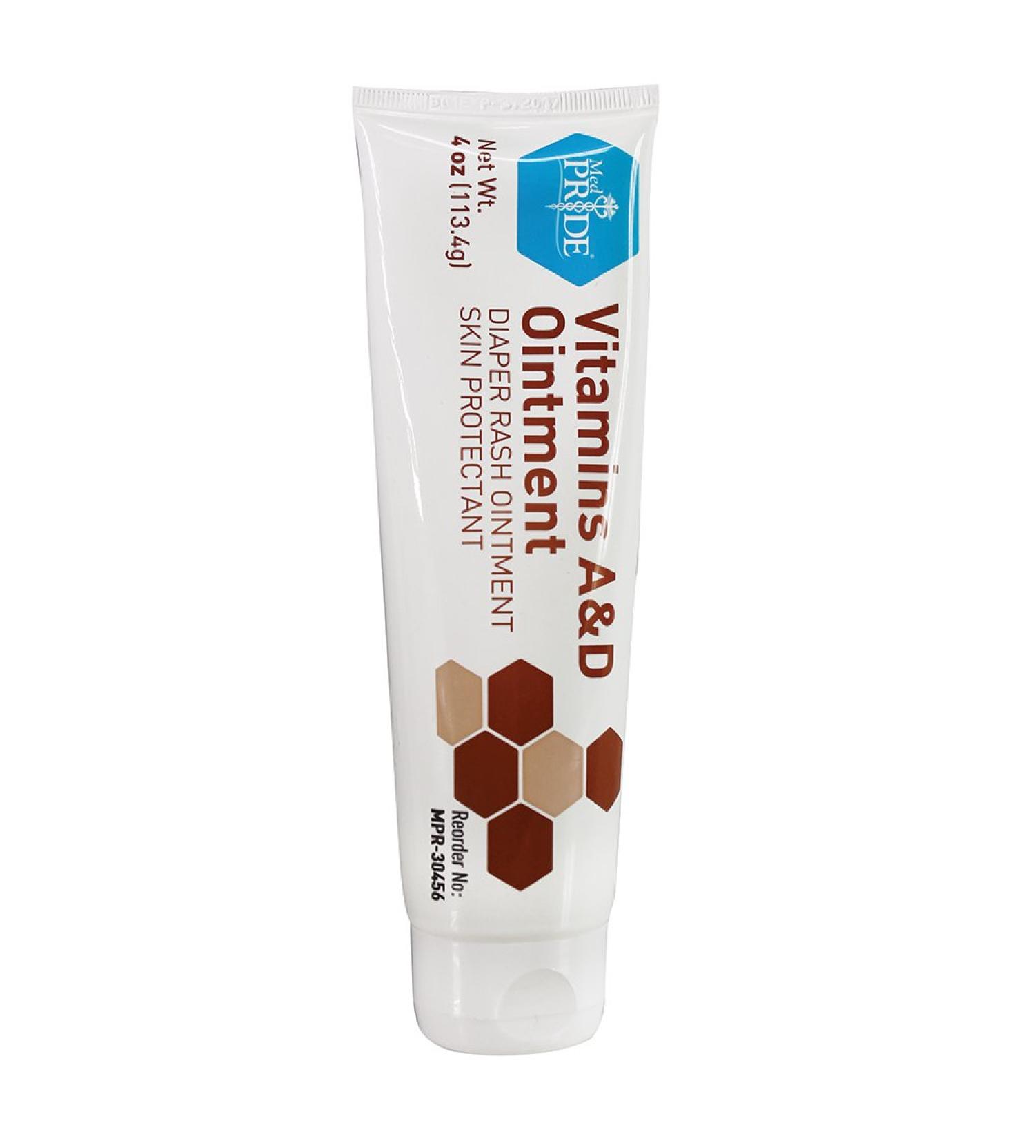MedPride MPR-30456 Vitamins A and D Ointment Diaper Rash Skin Protectant 4 oz. Bottle