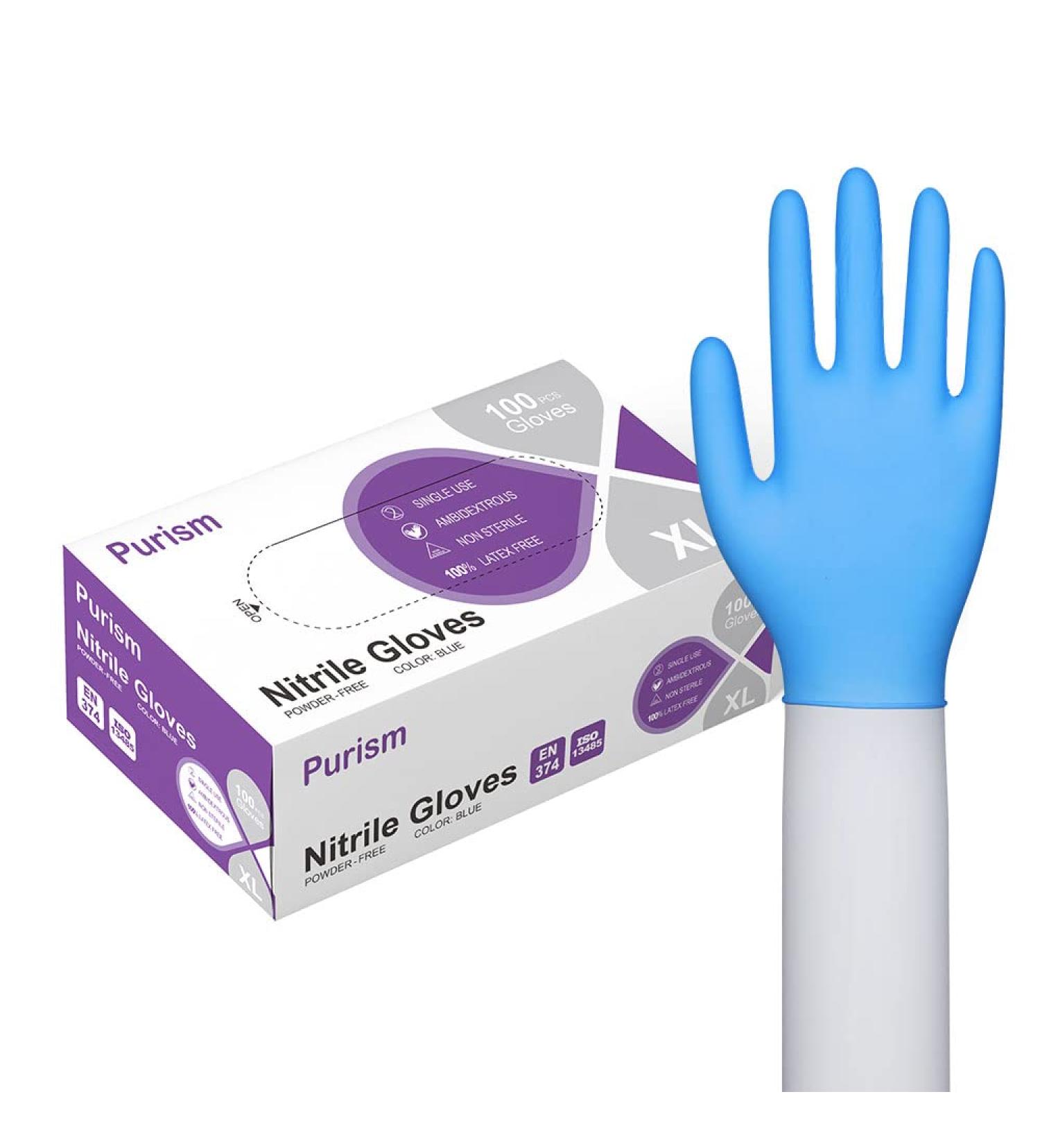 Nitrile Gloves 100Pcs 1000 Pcs Disposable Blue  Small/Medium/Large/XLarge  No Latex No Powder Large (Pack of 100) Blue-100 Pcs - Buy Online on GoSupps.com