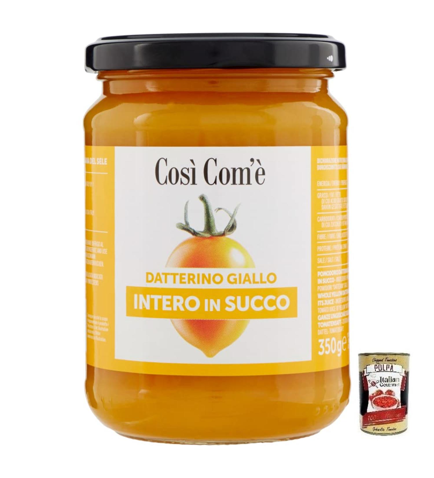  Italian Gourmet E.R. Cos Com' Datterino Giallo Intero in Succo tomate Datterino jaune enti re dans le jus tomates italiennes pot de 350 g + bo te italienne Gourmet Pulpa di Pomodoro 400 g - Buy Online on GoSupps.com