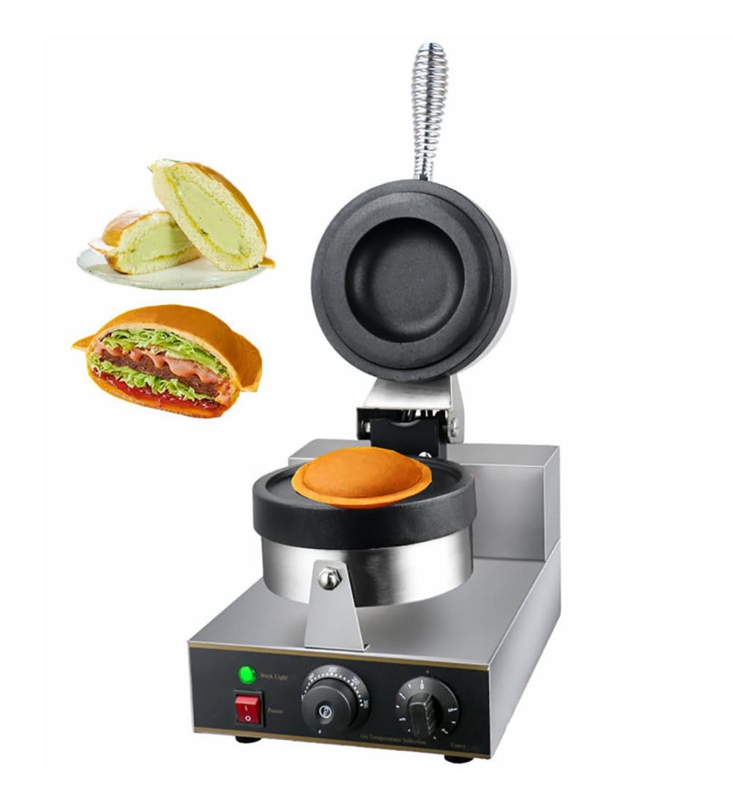 OPSREY Burger Waffle Maker Commercial 1300W Non-Stick Panini Press Hamburger Machine Electric Flip Waffle Iron Single Head Donut Machine 50 300 Adjustable Temperature Hamburger Machine - Buy Online on GoSupps.com