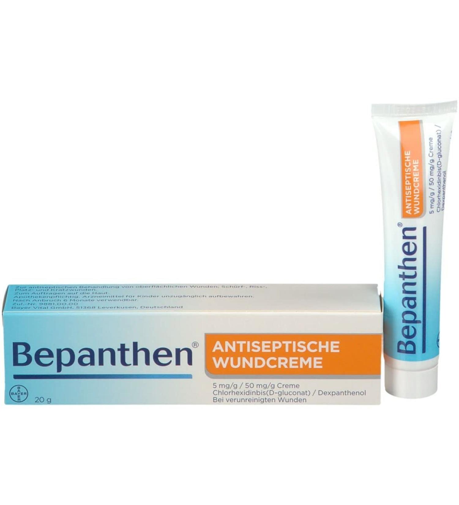 Bepanthen Antiseptic Wound Cream 20g - Treatment for Abrasions, Cracks, Lacerations, and Scratches - Buy Online on GoSupps.com