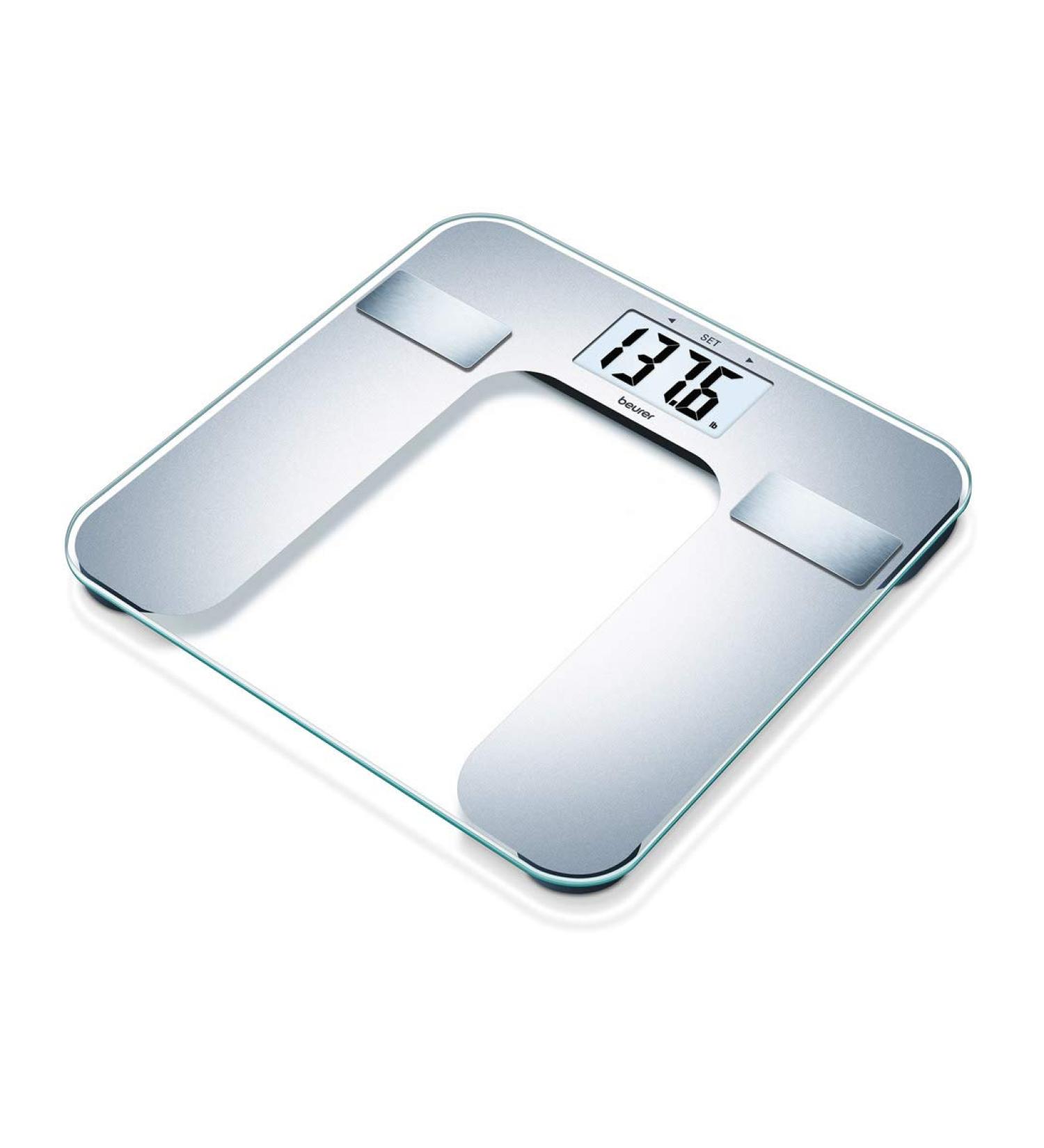 Beurer BF130 Body Fat Analyzer BMI Digital Bathroom Scale - Multi-User Recognition, XL Display, Silver - Buy Online on GoSupps.com
