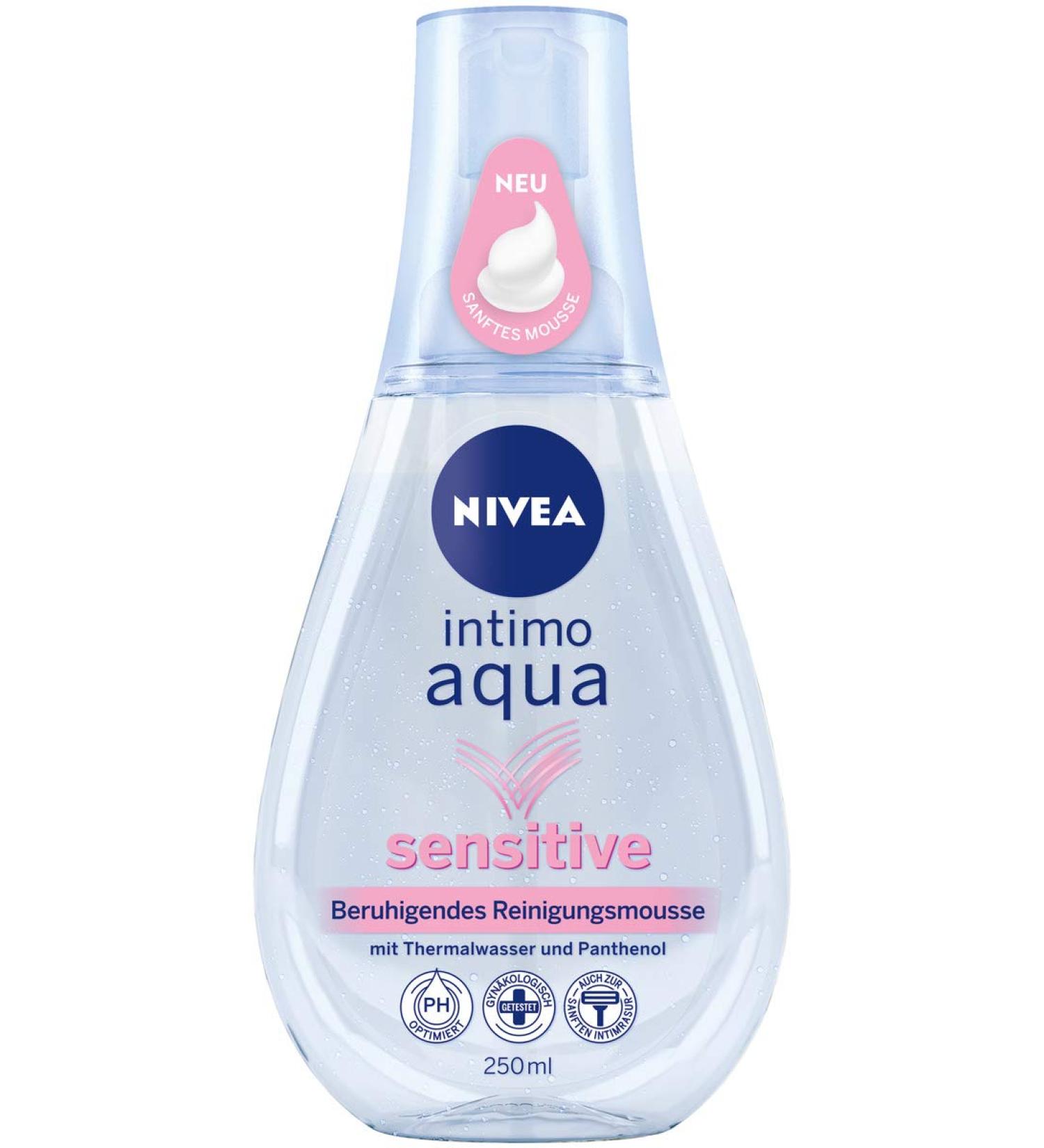 Buy Nivea Intimo Aqua Sensitive Calming Cleaning Mousse 3-Pack (3 x 250 ml) | Gentle Intimate Care Foam with Thermal Water & Panthenol - International Shipping Available - Buy Online on GoSupps.com