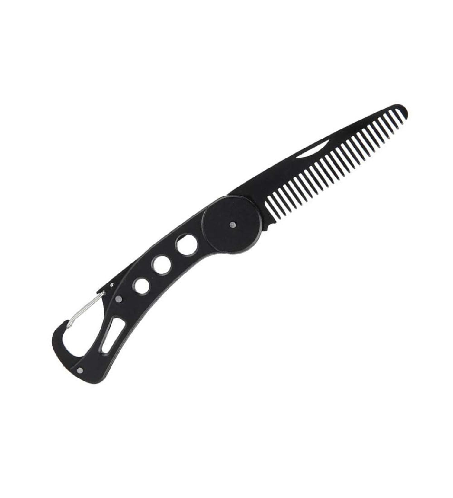 JinZeFa Stainless Steel Folding Beard Comb - Portable Anti Static Comb for Men's Mustache Styling - Buy Online on GoSupps.com