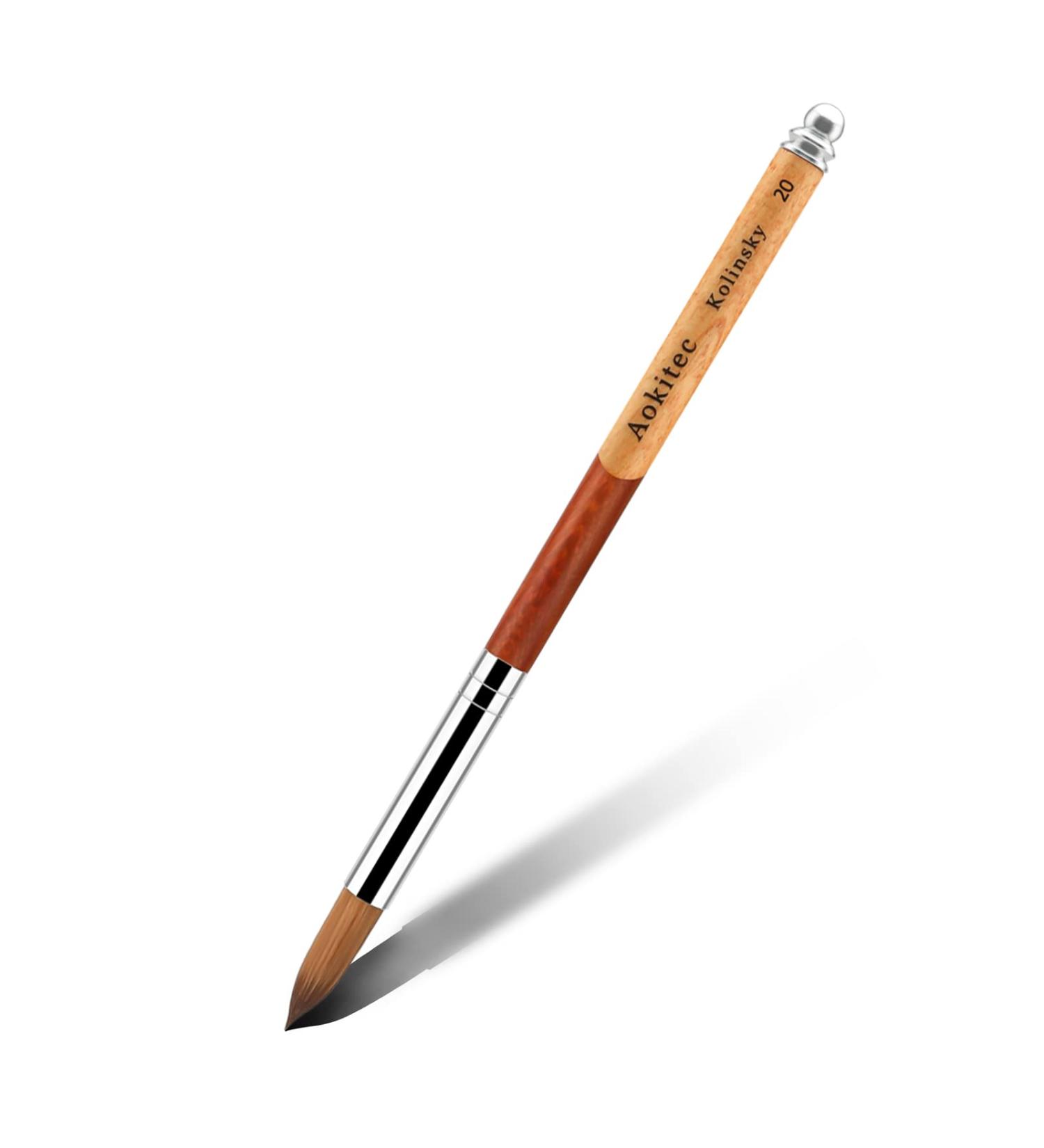 Acrylic Brush #20 Sable Kolinsky - Nail Art & Manicure Tool | Zobelhaar Wood Gel Brush for Acrylic Nails - Buy Online on GoSupps.com