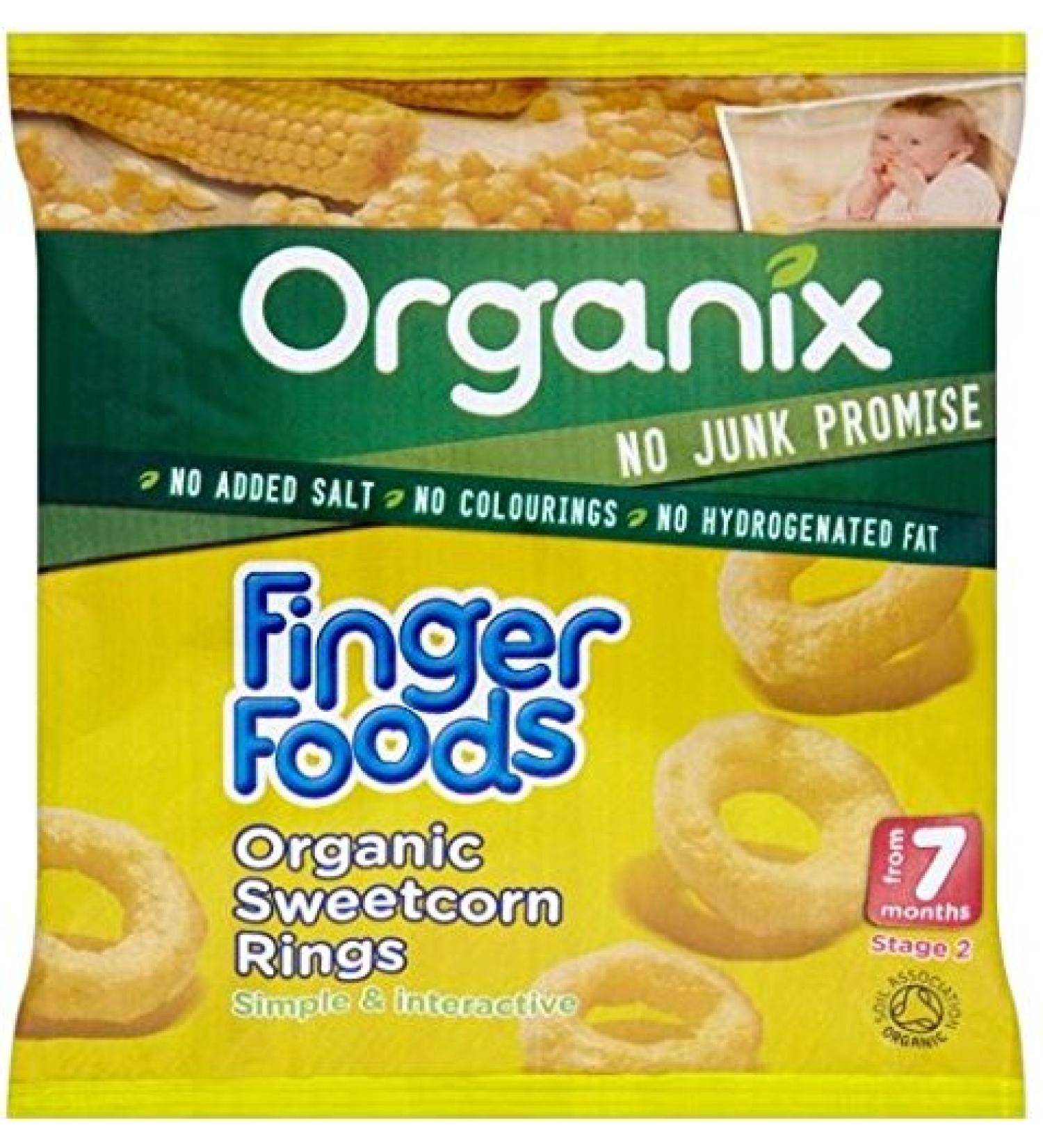 Organix Finger Foods Organic Sweetcorn Rings 7mth+ (20g) - Pack of 6