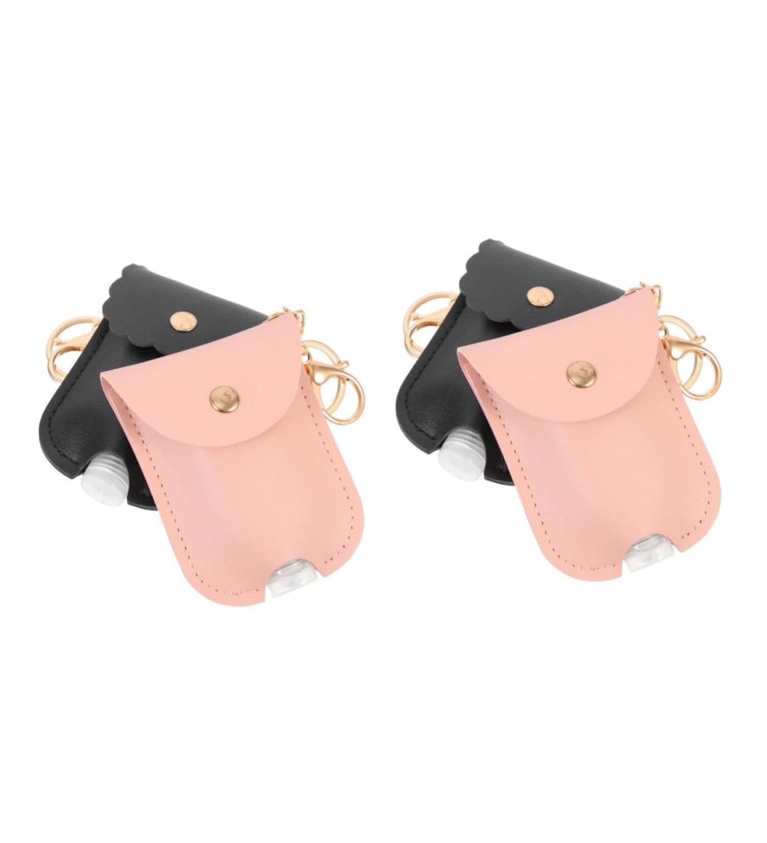 Fomiyes 4-Piece PU Leather Travel Bottles & Keyring Set | Stylish Hand Soap Medallion Key Decor | International Shipping Available - Buy Online on GoSupps.com