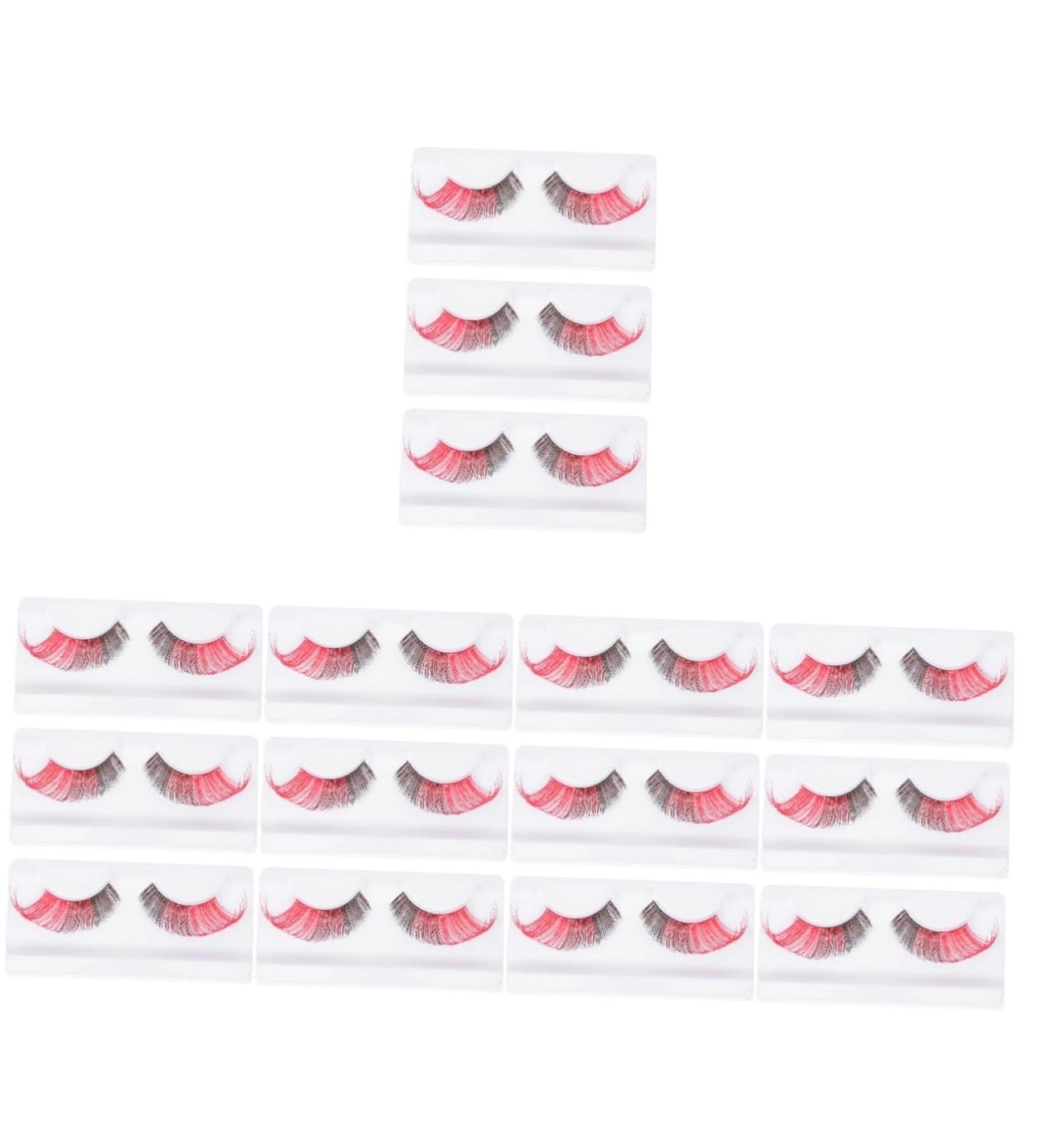 ABOOFAN 15 Pairs Halloween False Eyelashes Eye Lashes Extension for Halloween Red Fake Lashes for Costume Party Halloween Makeup Eyelashes Dramatic Eyelashes Imported Fiber Prom Extend 5d - Buy Online on GoSupps.com