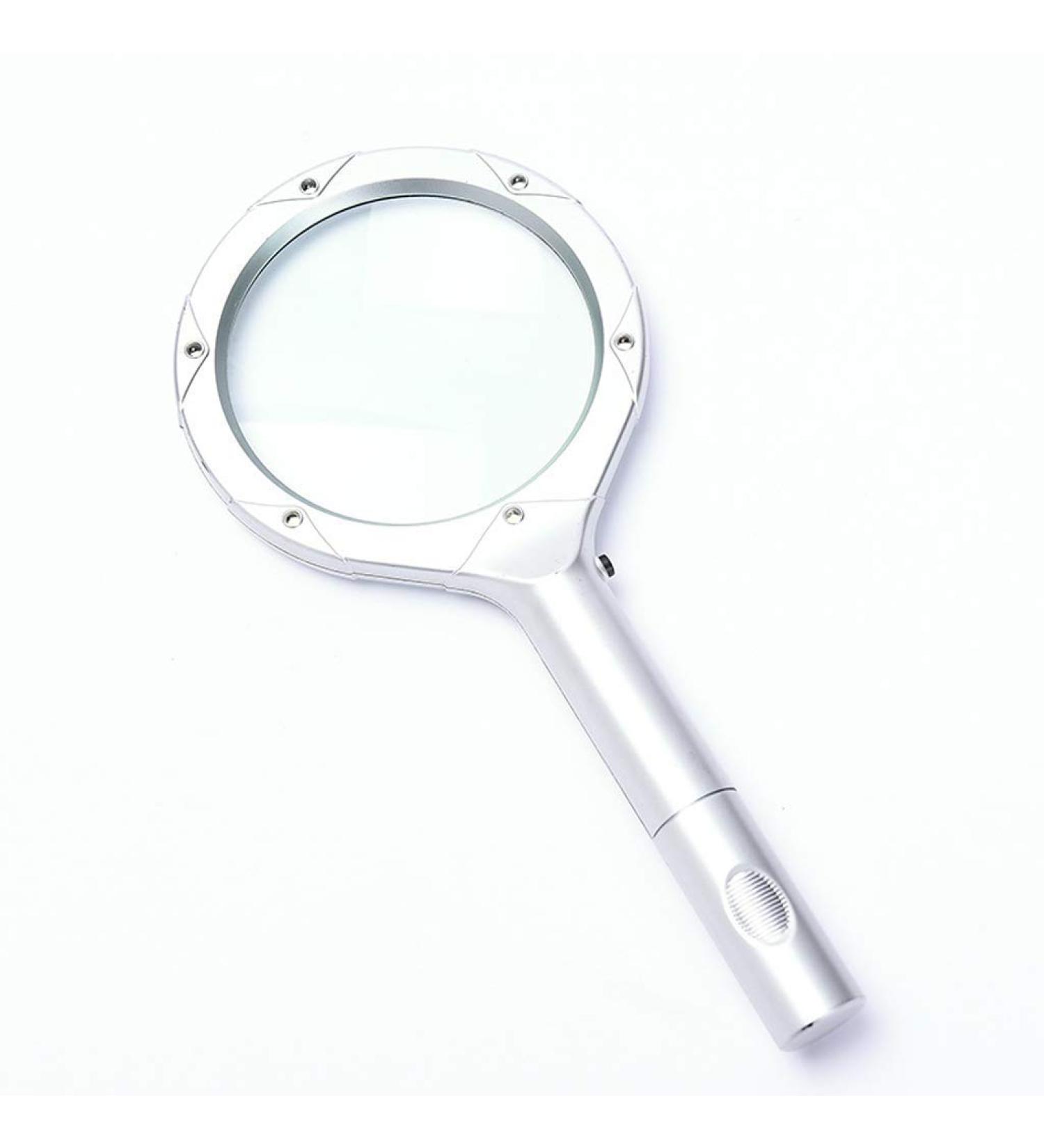 Handheld Glass with LED Metal Handle Lighting Reading Books Good Times - Buy Online on GoSupps.com