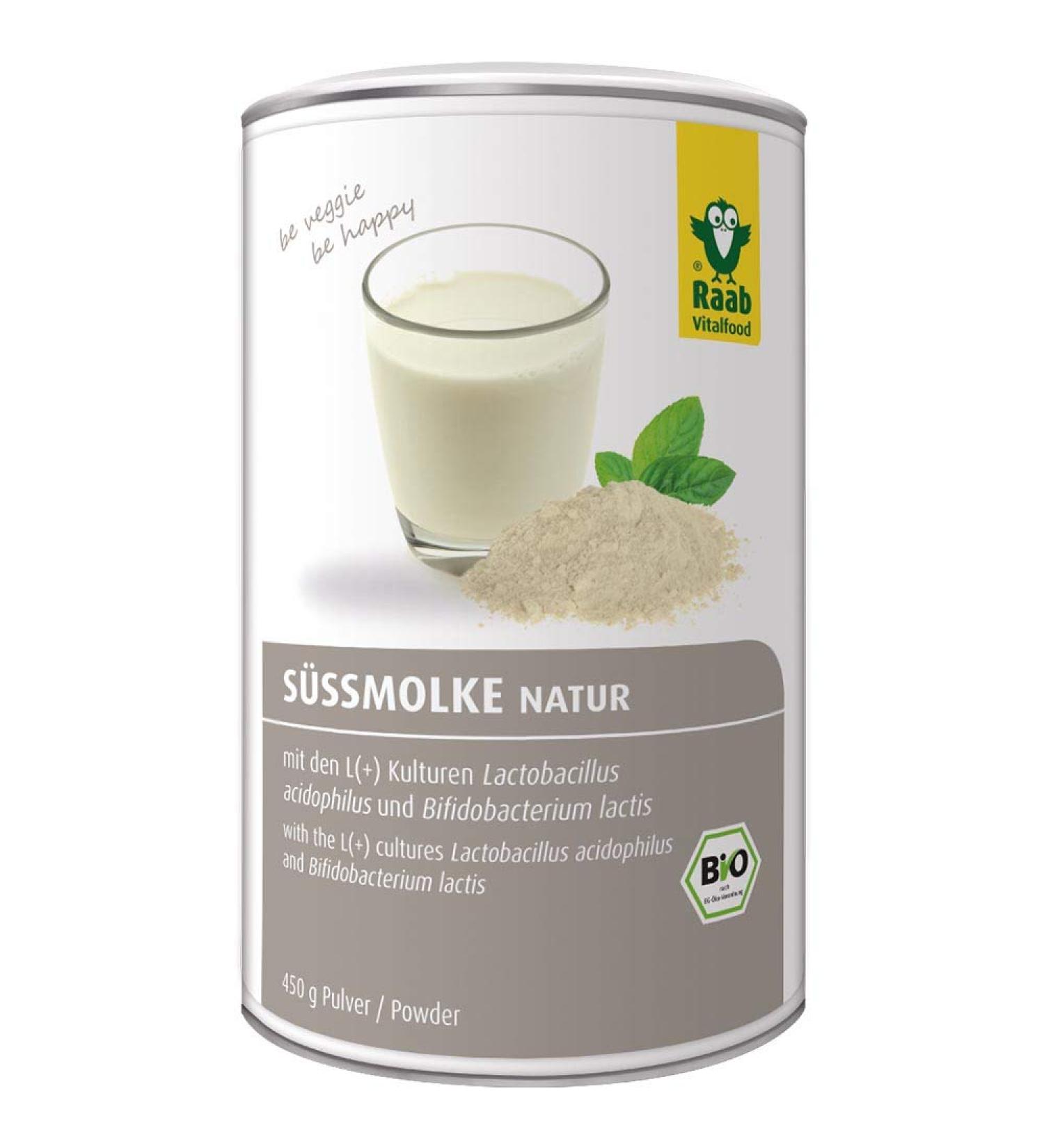 Raab Vitalfood Bio Sweet Molke Nature - Low Fat Whey Powder Wellness Drink Rich in Protein with L (+) Lactic Acid Bacteria - 450g Can - Buy Online on GoSupps.com