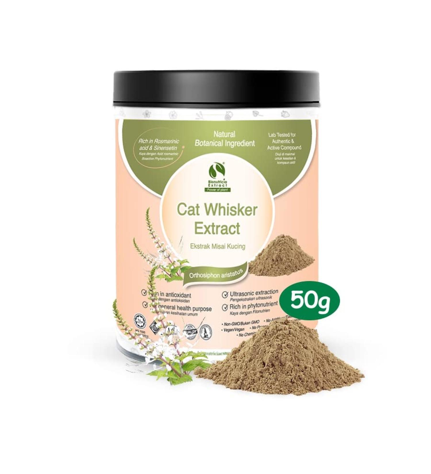 9x Cat's Whiskers Misai Kucing (Orthosiphon aristatus) Standardized Extract Powder (50g) - Buy Online on GoSupps.com