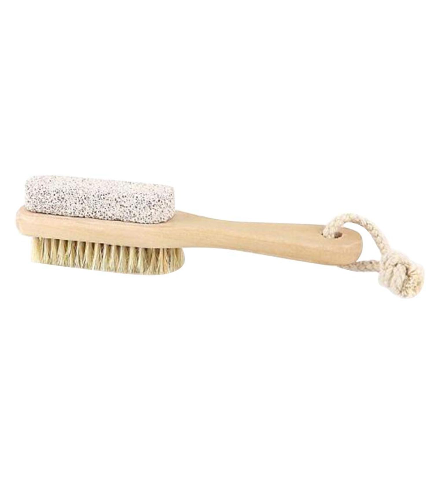 Premium Double-Sided Pumice and Bristle Brush with Long Handle for Pedicure | 1pc - Perfect for Smooth Feet - Buy Online on GoSupps.com