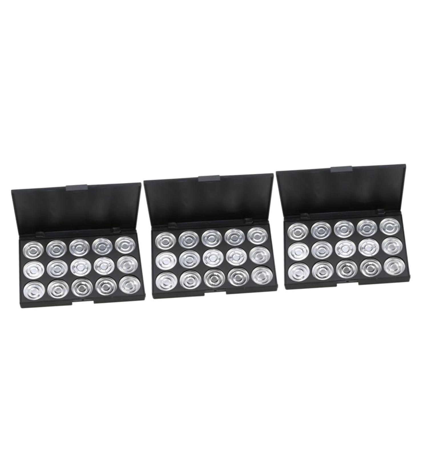 FOYTOKI 3pcs 15 Eyeshadow Palette Travel Makeup Case Empty Cosmetic Case Cosmetic Cases for Traveling Silver - Buy Online on GoSupps.com