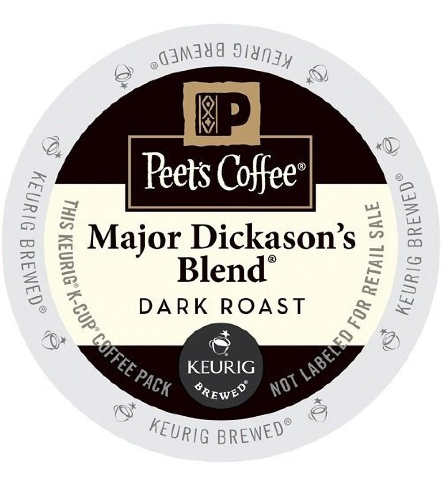 Peet's Coffee Major Dickason's Blend Dark Roast 3 Box (75 K-Cups)