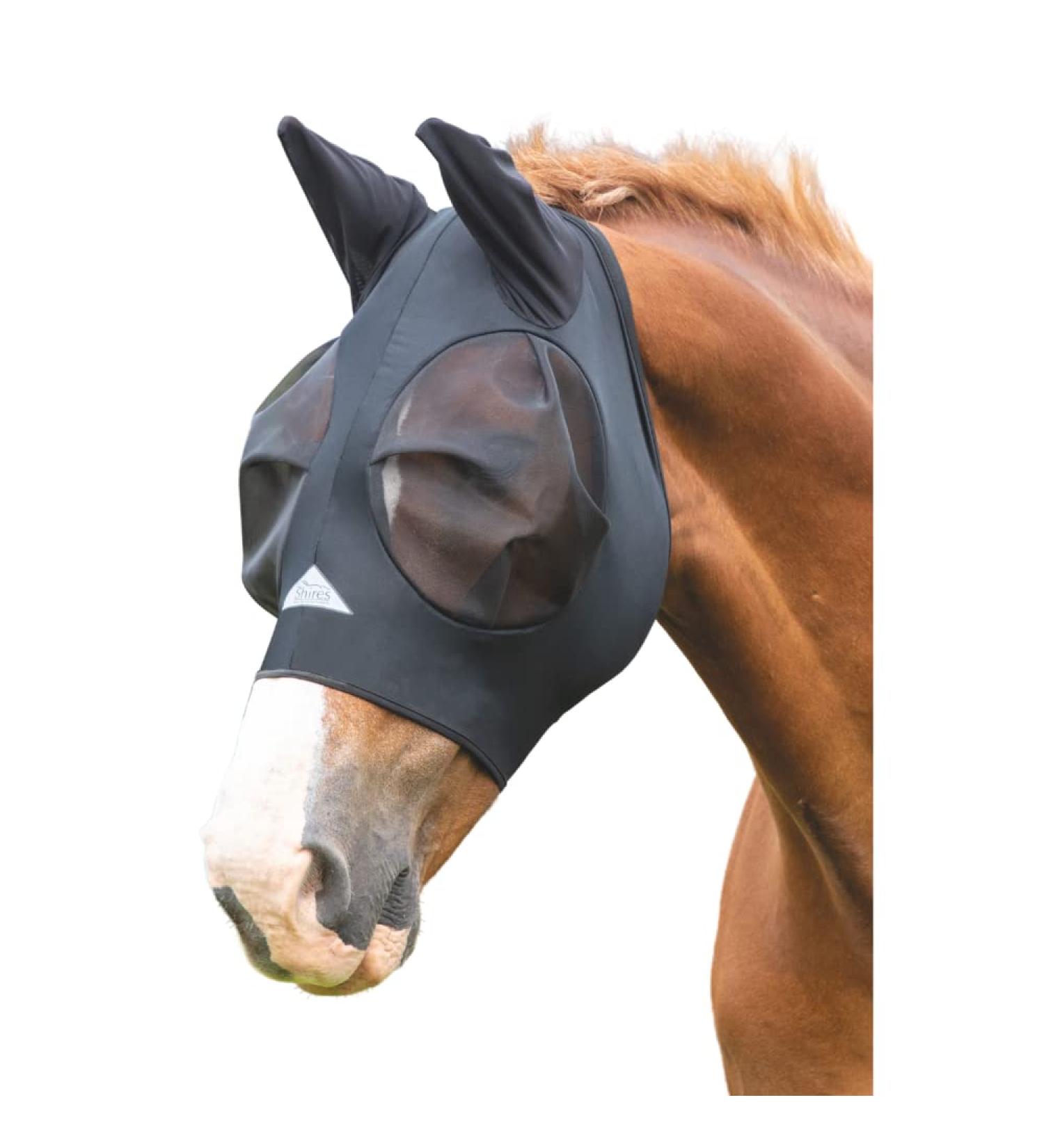 Shires Flyguard Pro Stretch Fly Mask - Jet Pony