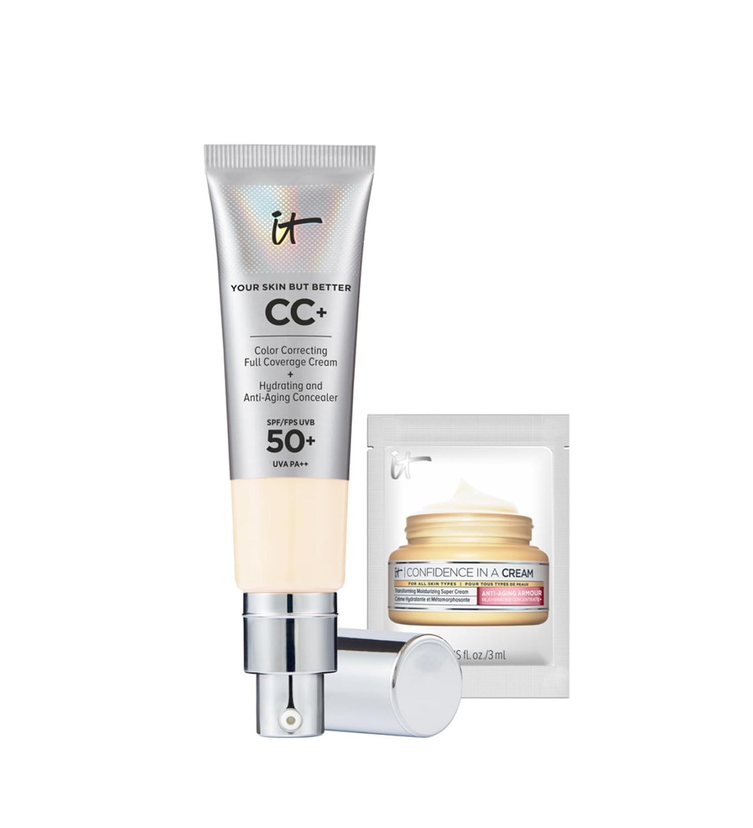 IT Cosmetics Your Skin But Better CC+ Cream 32ml SPF 50 Full-Coverage Foundation & Concealer + 3ml Hydrating Anti-Aging Moisturizer - Buy Online on GoSupps.com