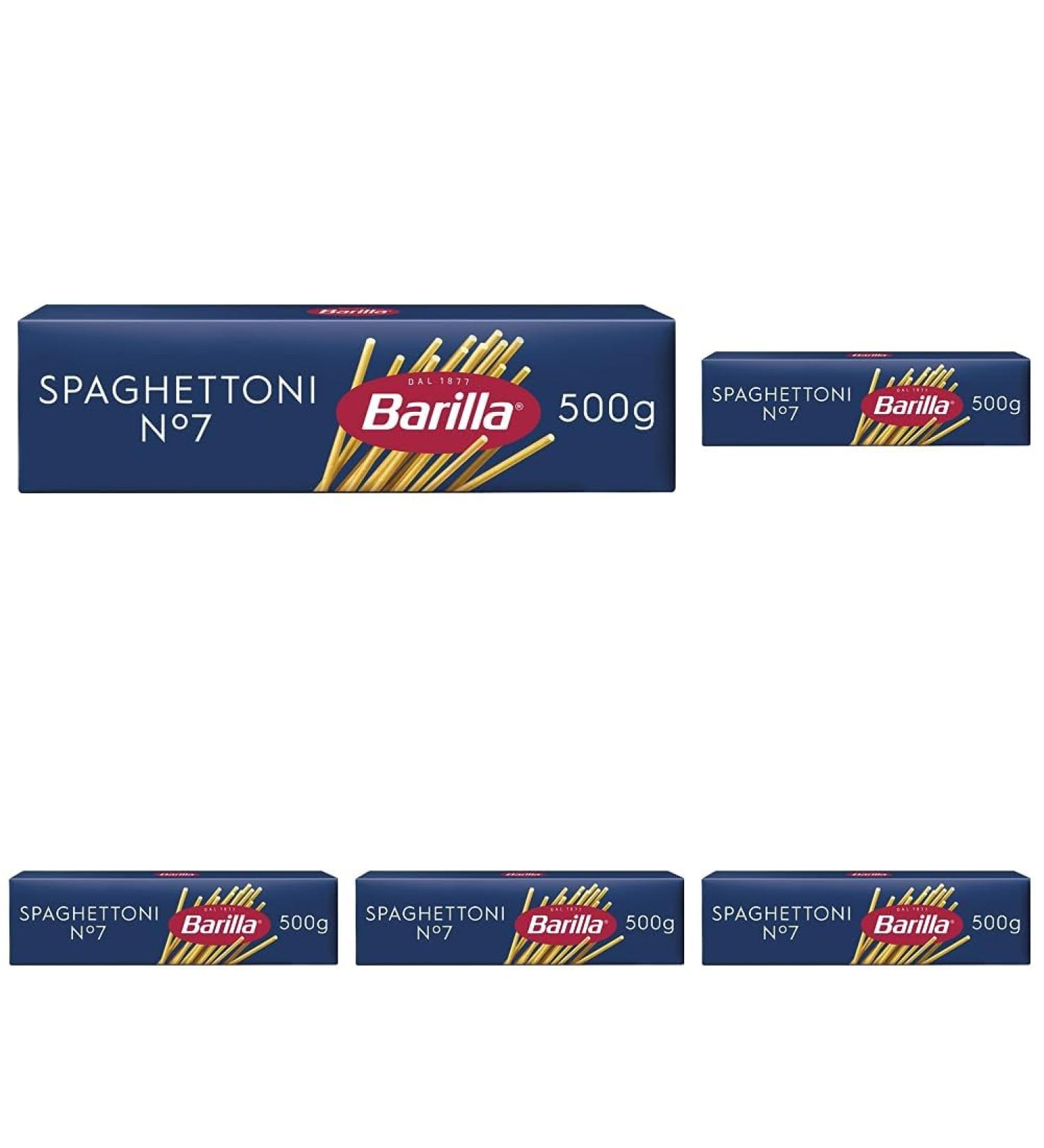 Buy Barilla Classic Spaghettoni n.7 - Authentic Durum Wheat Pasta (500g x 5 Pack) - Perfectly Al Dente - International Shipping Available - Buy Online on GoSupps.com