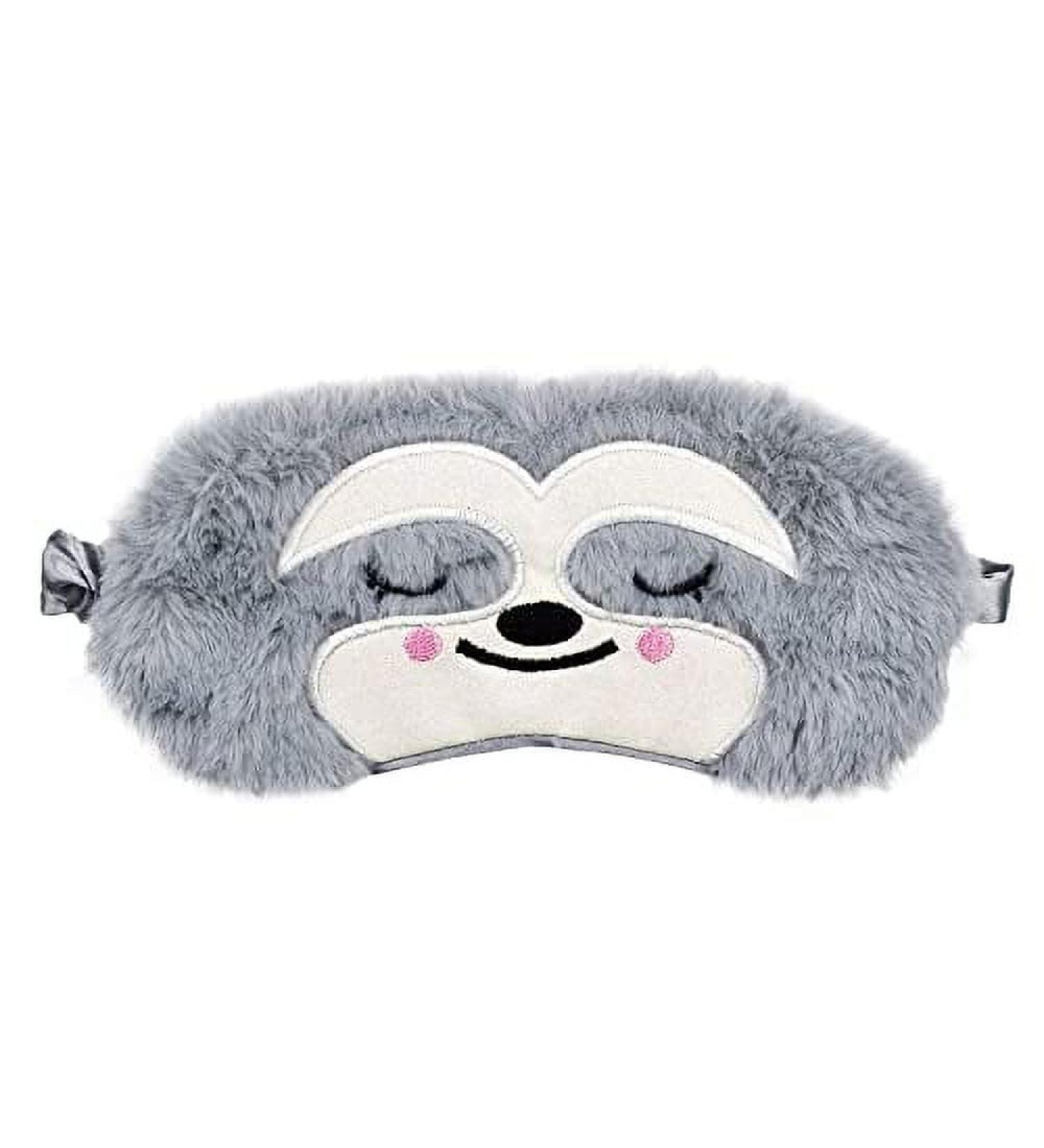 Grey Cute Sloth Sleeping Mask | Soft Plush Eye Cover for Kids & Adults | Funny Animal Sleep Mask for Travel & Meditation - Buy Online on GoSupps.com