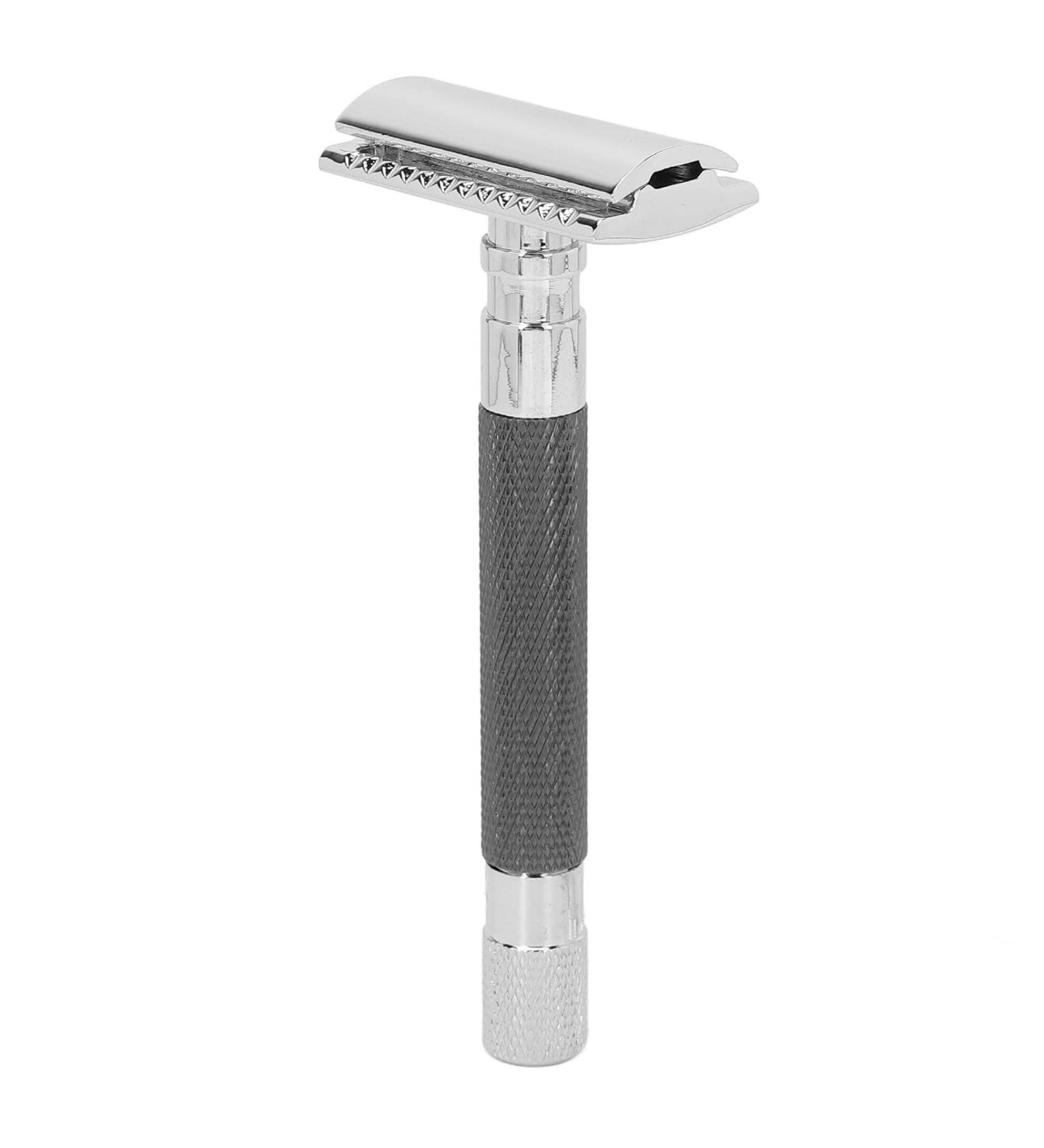 Double Edge Safety Razor for Men - Manual Button Cutting Head Washable Beard Care (Black) | Best Daily Shaving Tool - Buy Online on GoSupps.com