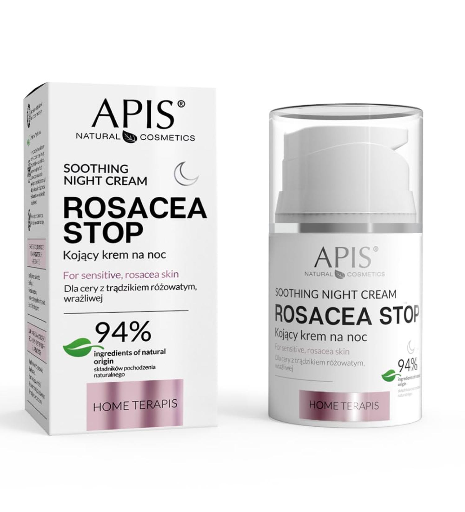 Apis ROSACEA-STOP Soothing Cream Reduces redness Anti-inflammatory Calms erythema Strengthens the complexion Firms Azelaic acid 94% of the ingredients are of natural origin 50 ml - Buy Online on GoSupps.com