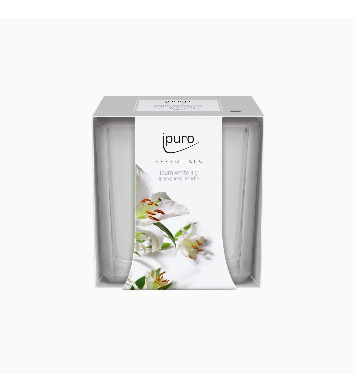 Ipuro White Lily Fragrance Candle - Stylish Minimalist Candle 125g | Puristic Flowery Aroma Ideal for Home Decor - Shop Internationally - Buy Online on GoSupps.com