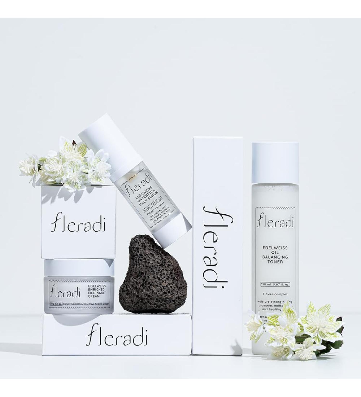 Fleradi Edelweiss Skincare Bundle(Toner + Serum + Cream) - Buy Online on GoSupps.com