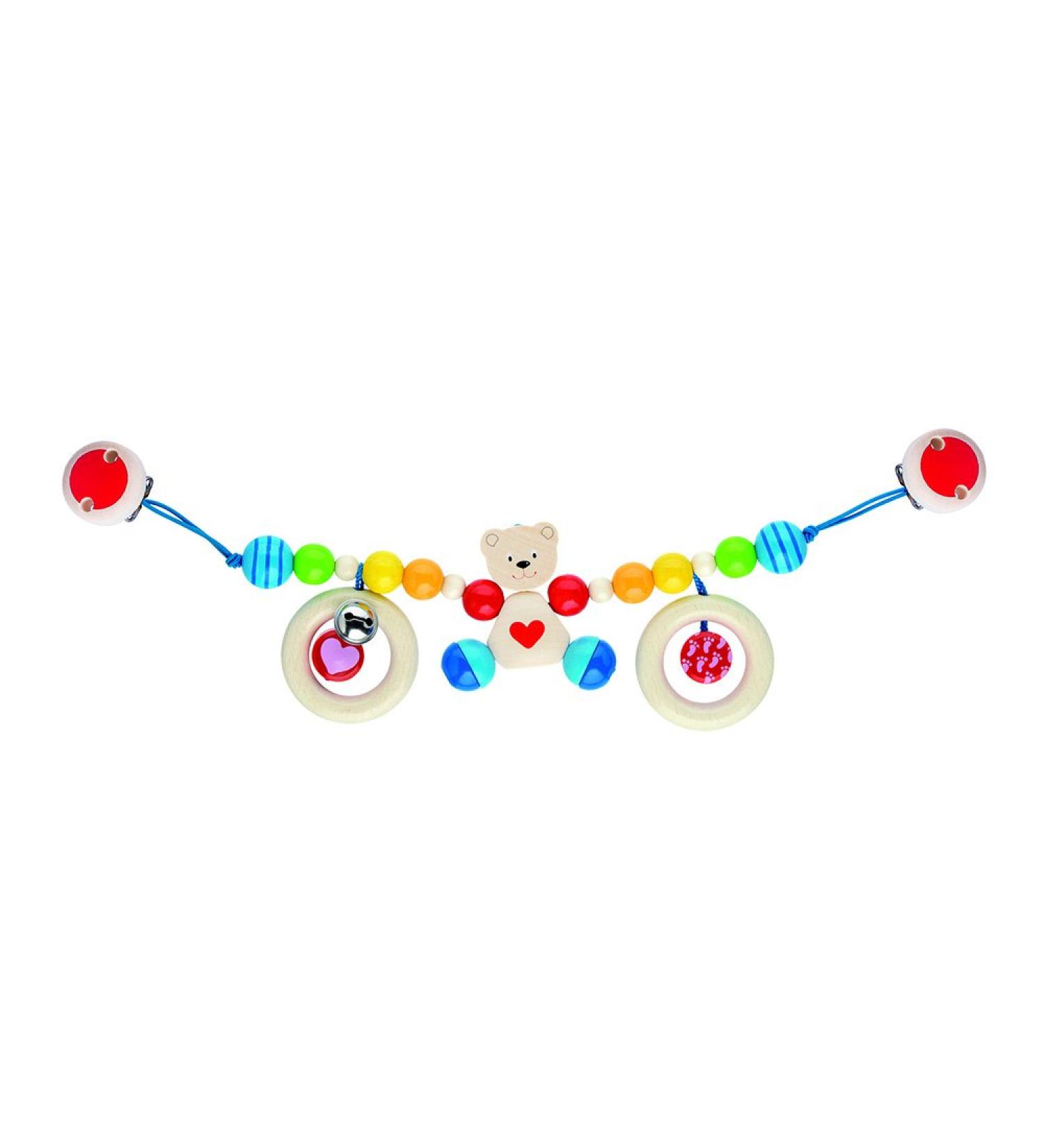 Heimess 763850 Stroller chain heart bear with clips